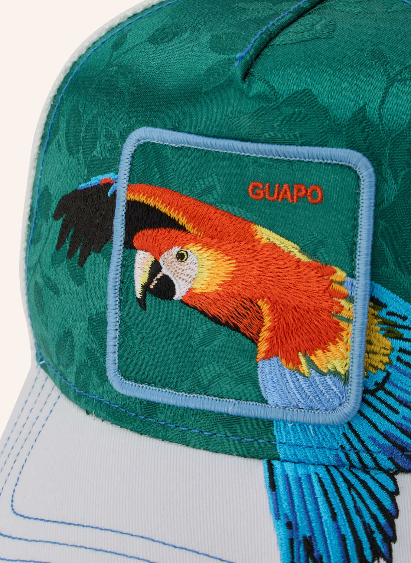 GOORIN BROS. Pet HONDURAS MACAW met borduursels: CRÈME / ROOD / GROEN