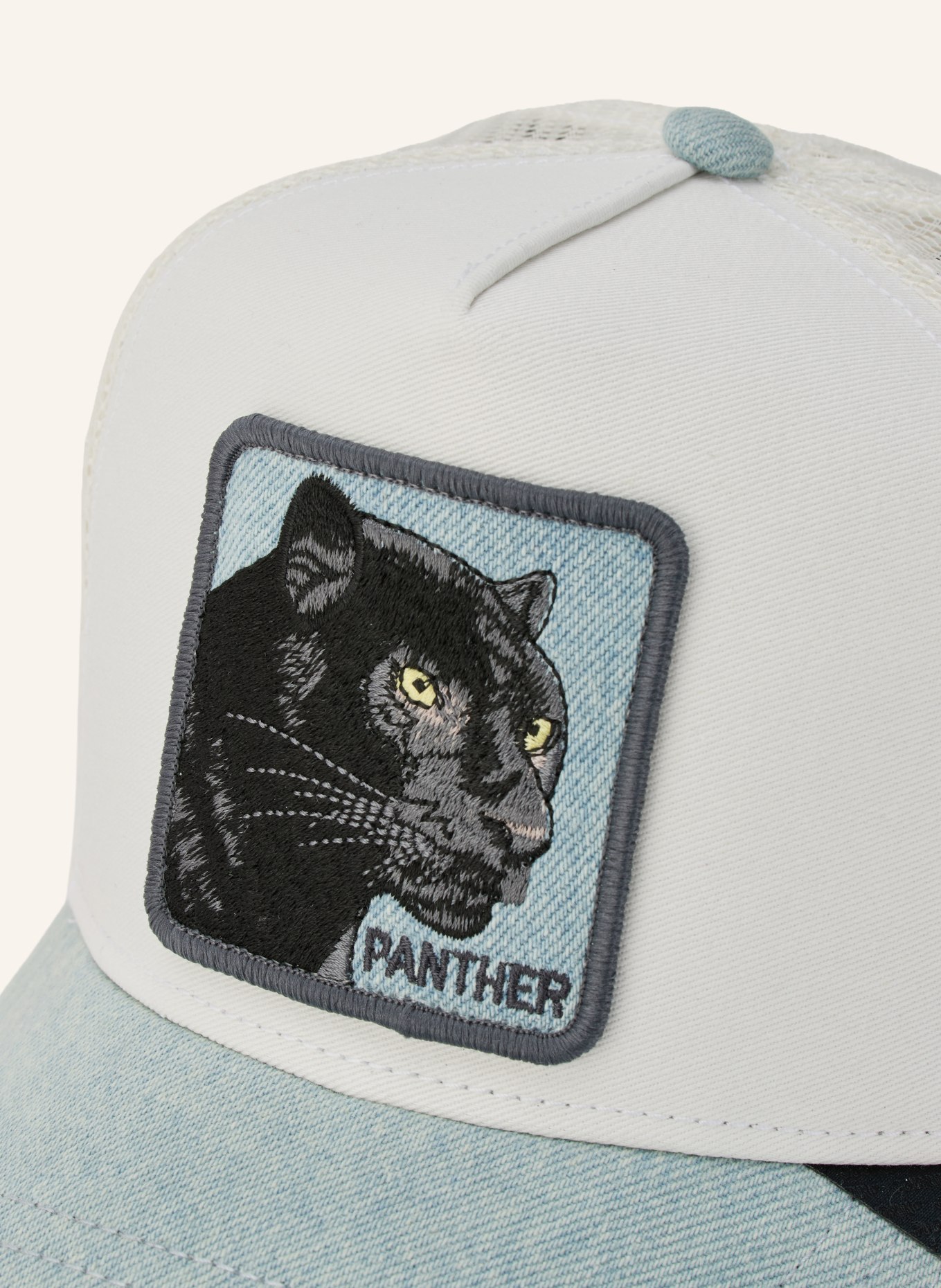GOORIN BROS. Jeanscap PANTHER: CRÈME / BLAUWGRIJS / ZWART