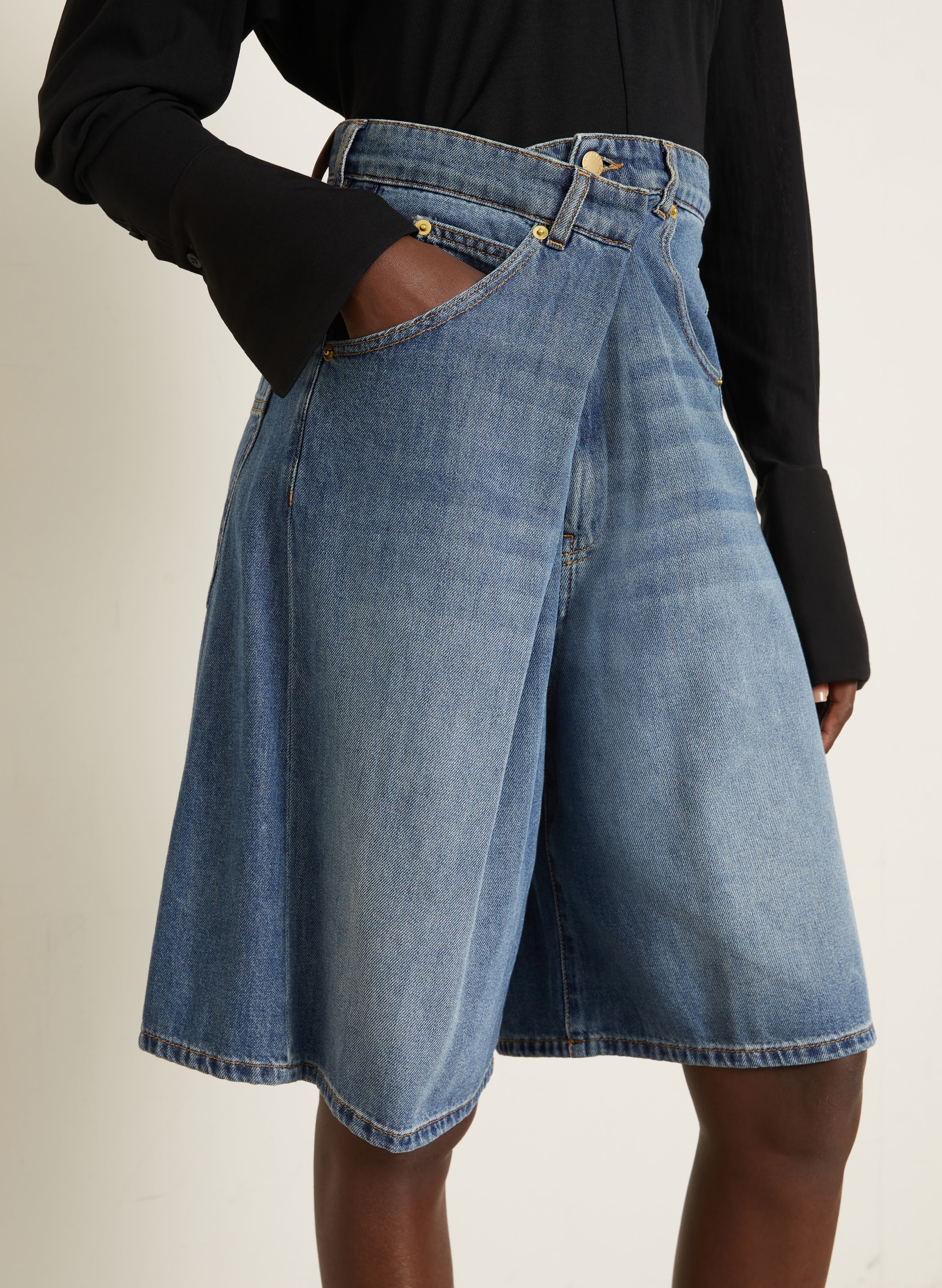 DARKPARK Jeans-Bermudas INES: BLAU