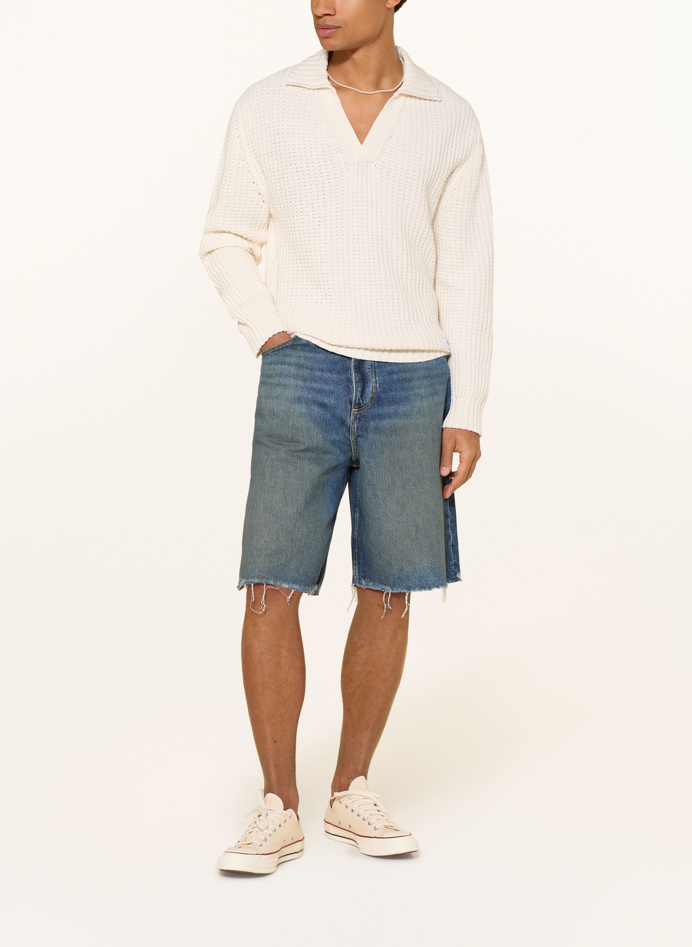 HUGO Jeansshort MASON, losse baggy pasvorm: 425 MEDIUM BLUE