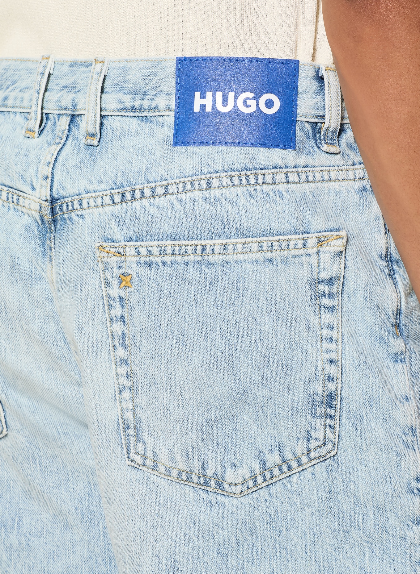 HUGO Jeansshort MASON, losse baggy pasvorm: 449 TURQUOISE/AQUA