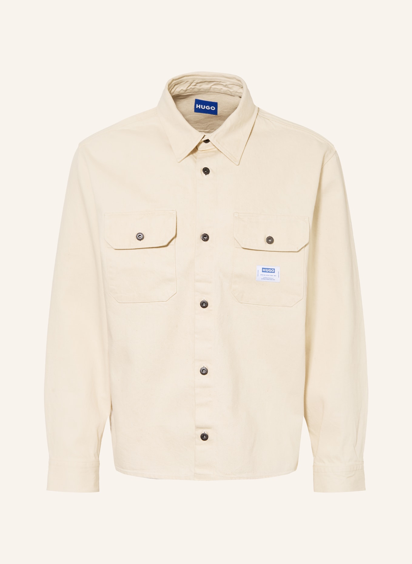 HUGO EKYNONE Comfort Fit denim shirt: BEIGE
