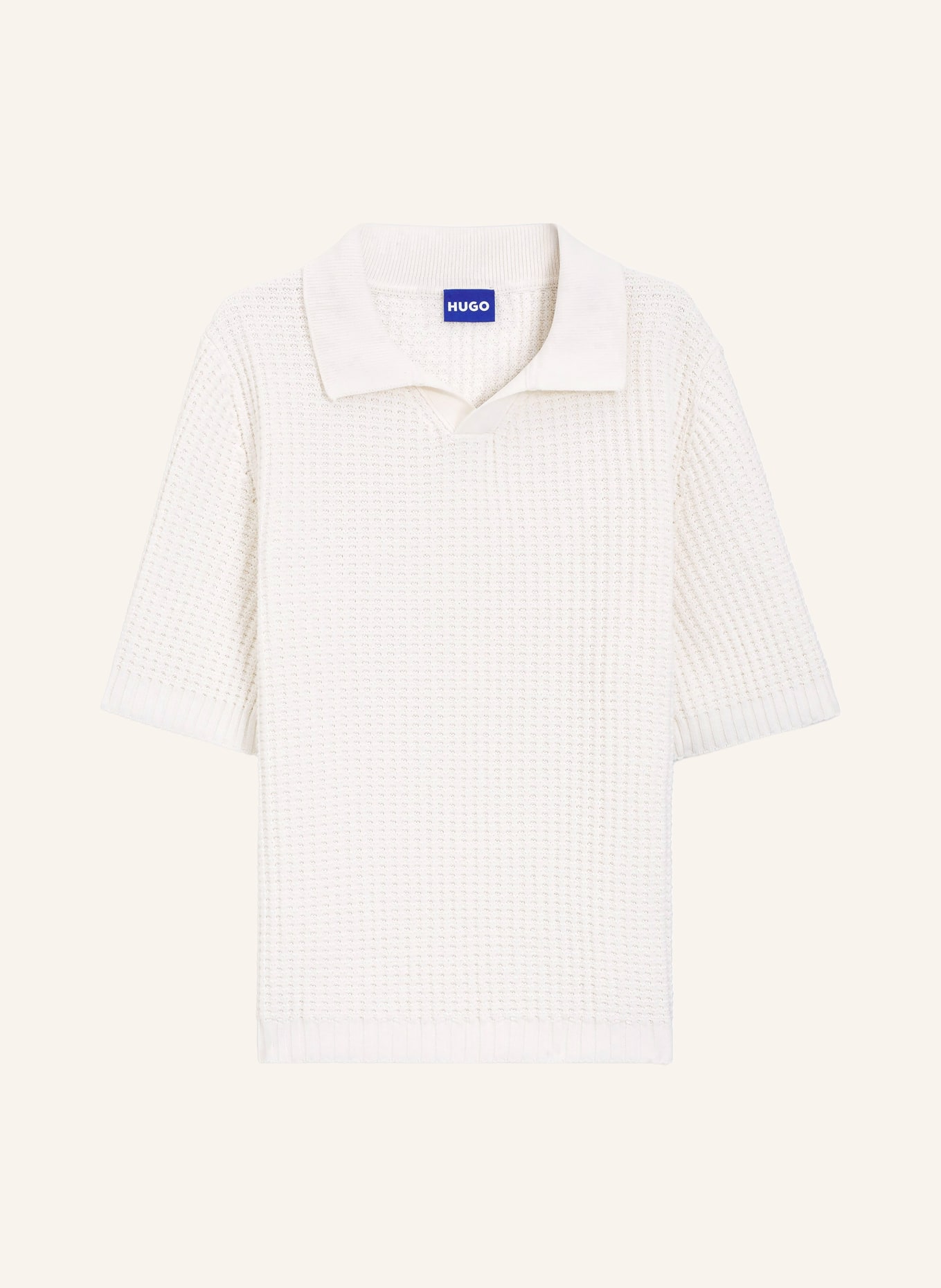 HUGO Strick-Poloshirt SPERO: CREME