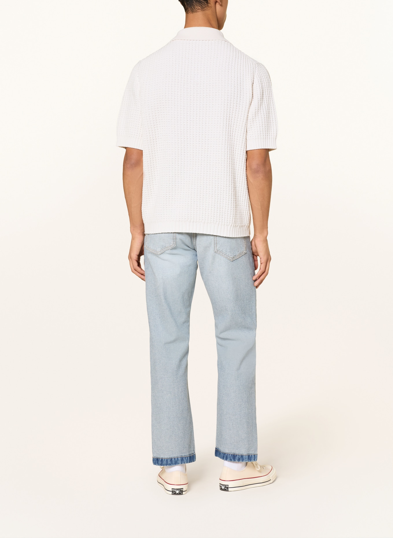 HUGO Strick-Poloshirt SPERO: CREME