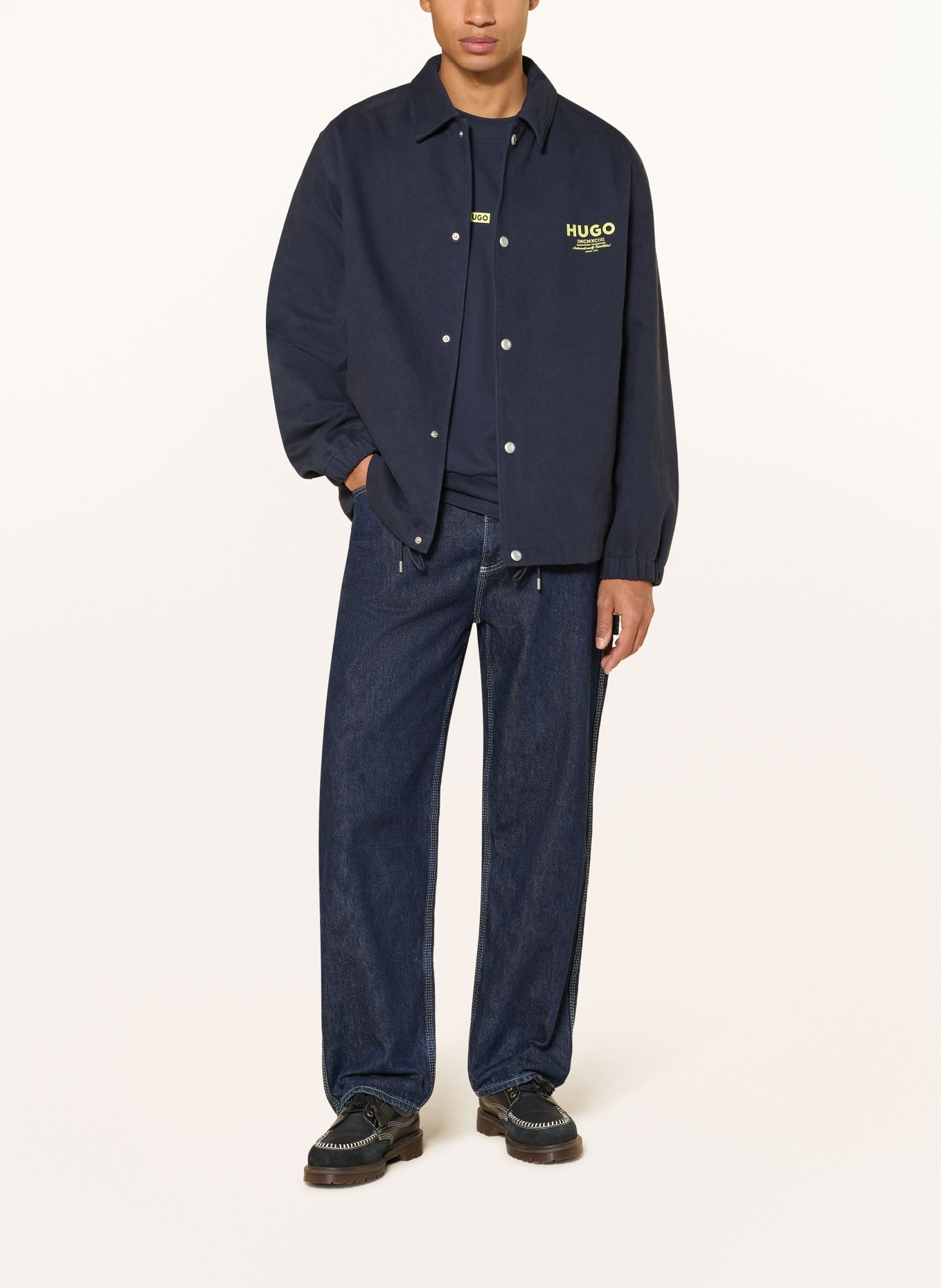 HUGO Overjas BIYO: DONKERBLAUW / GEEL