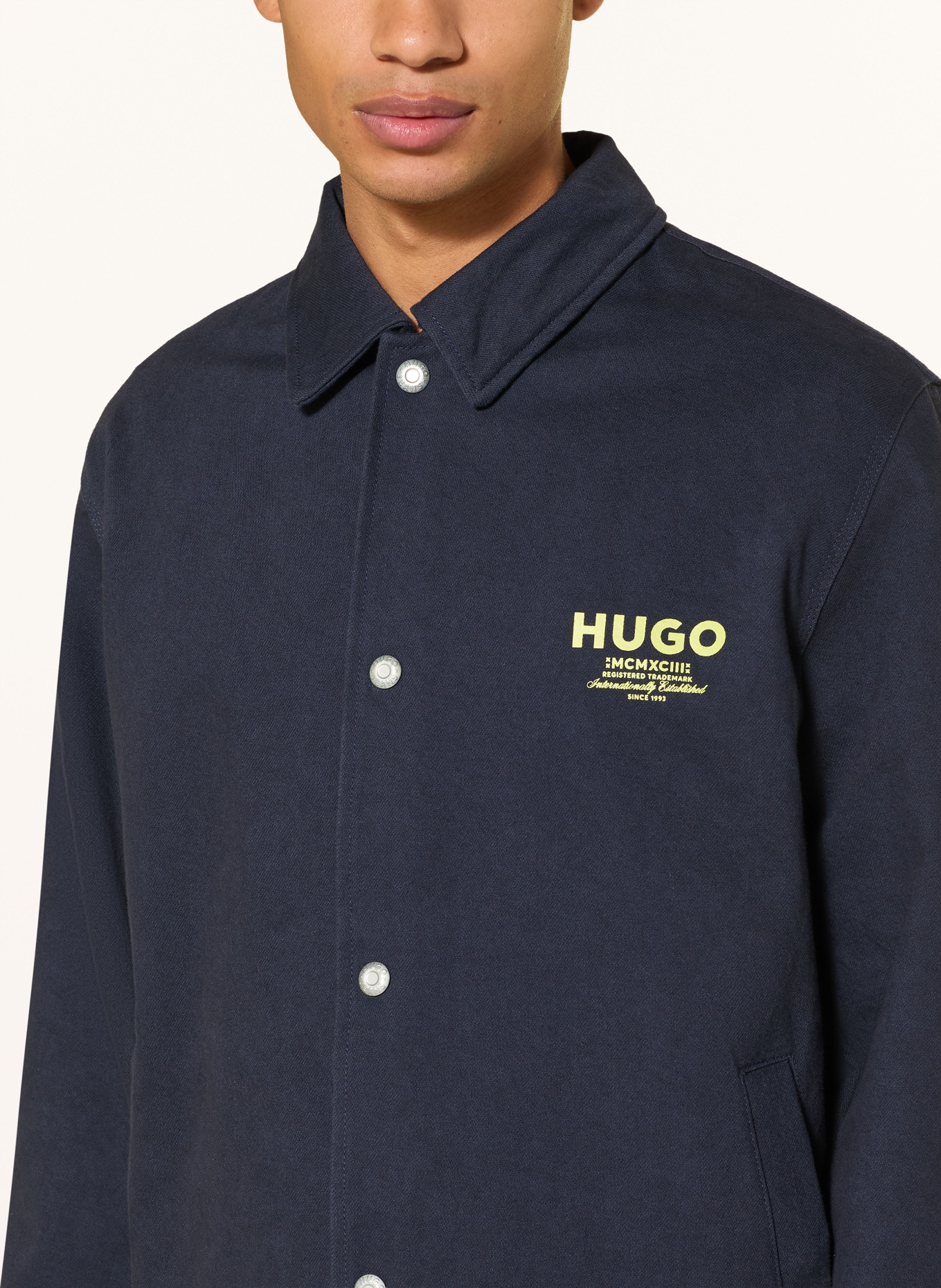 HUGO Overjas BIYO: DONKERBLAUW / GEEL
