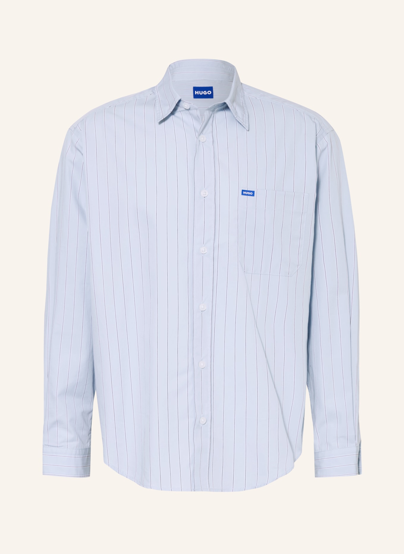 HUGO Hemd EBALTO Comfort Fit: HELLBLAU / WEISS / SCHWARZ