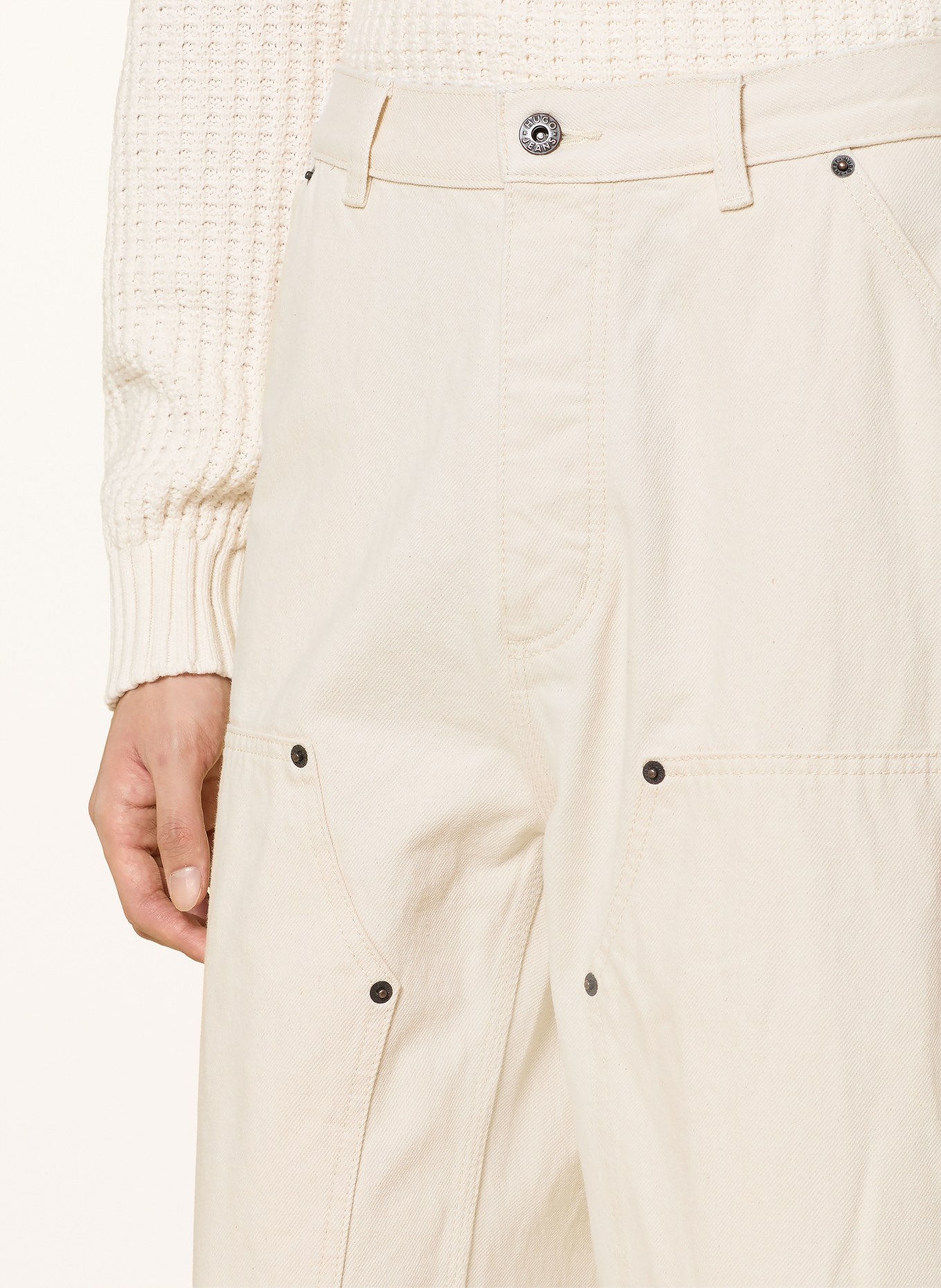 HUGO Cargojeans CARPENTER Baggy Fit: 119 OPEN WHITE