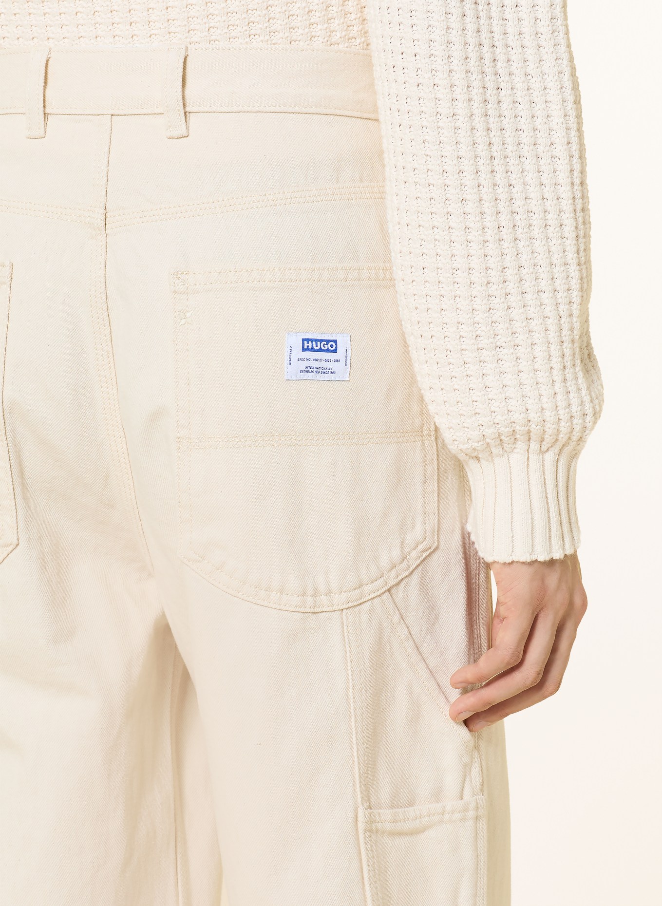 HUGO Cargojeans CARPENTER Baggy Fit: 119 OPEN WHITE