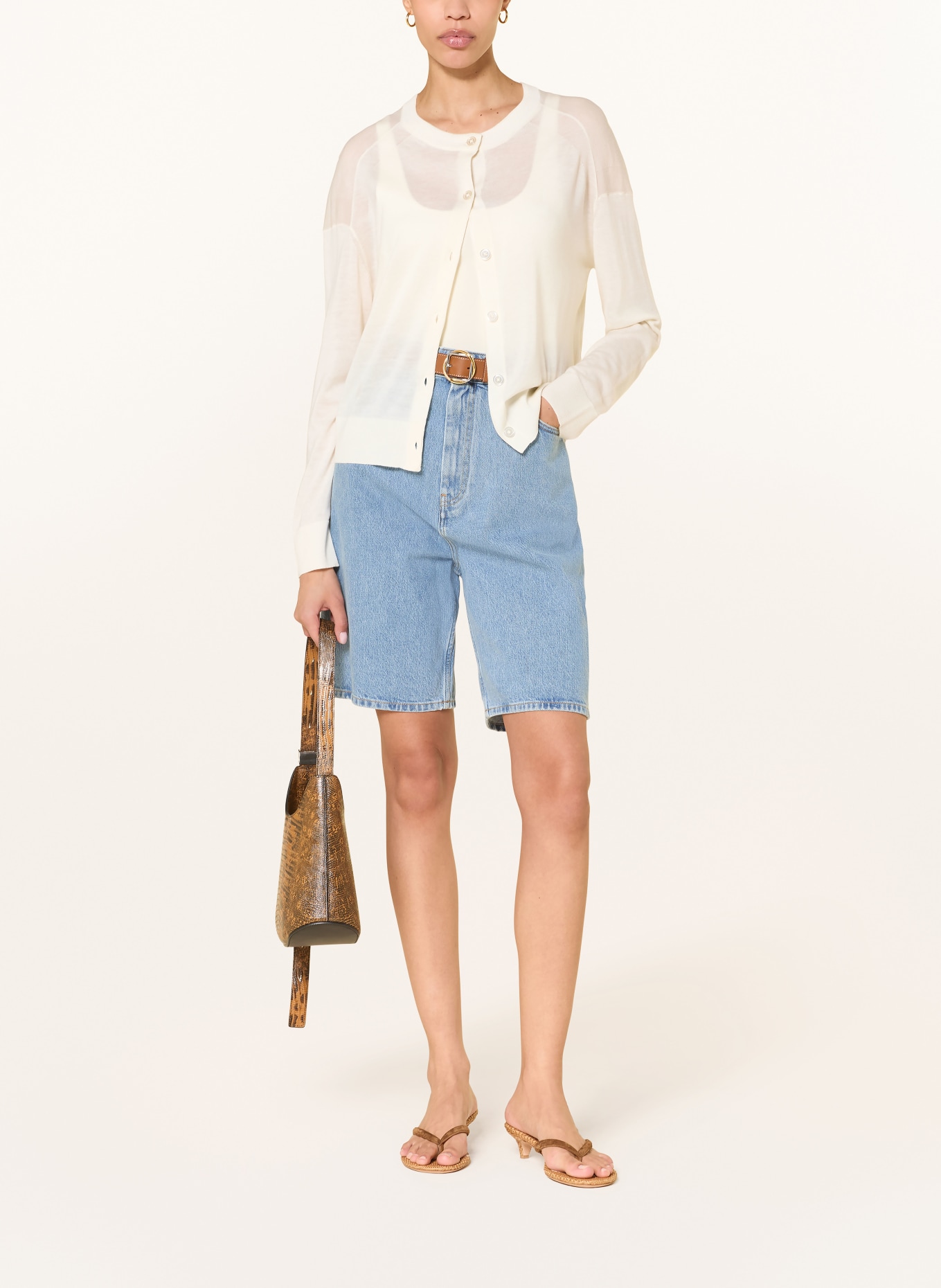 LOULOU DE SAISON Cardigan KITA en cachemire: CRÈME