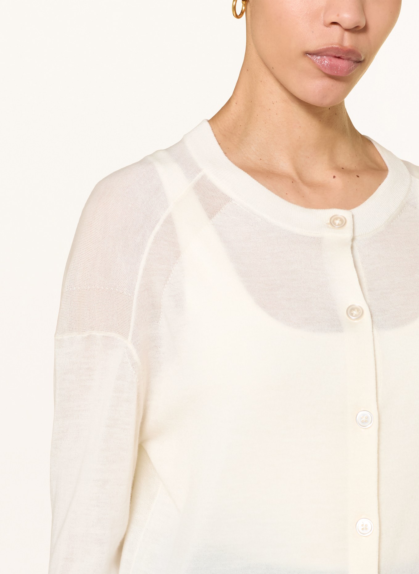 LOULOU DE SAISON Cardigan KITA en cachemire: CRÈME