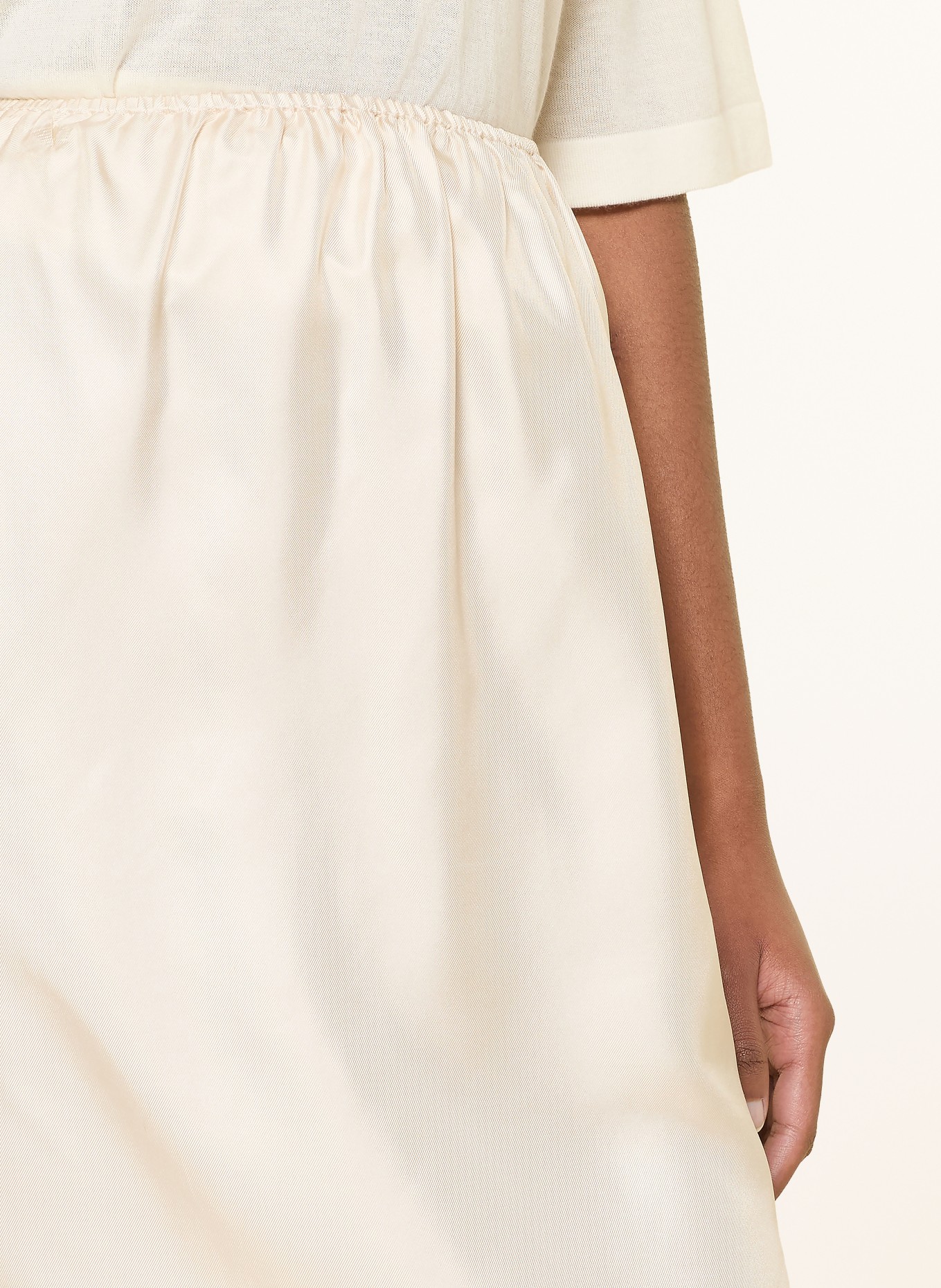 LOULOU DE SAISON Hedvábná sukně VASALI: KRÉMOVÁ