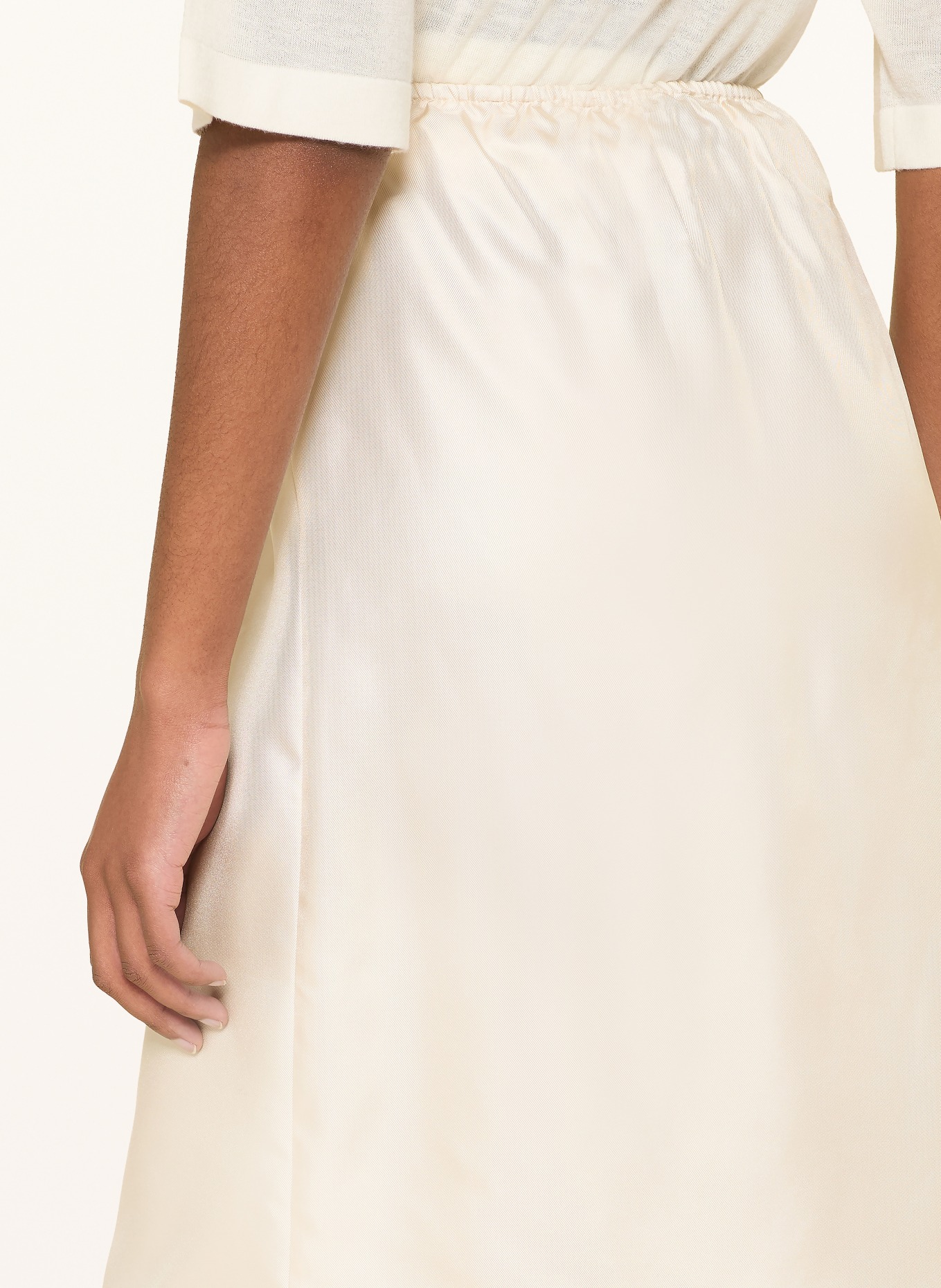 LOULOU DE SAISON Hedvábná sukně VASALI: KRÉMOVÁ