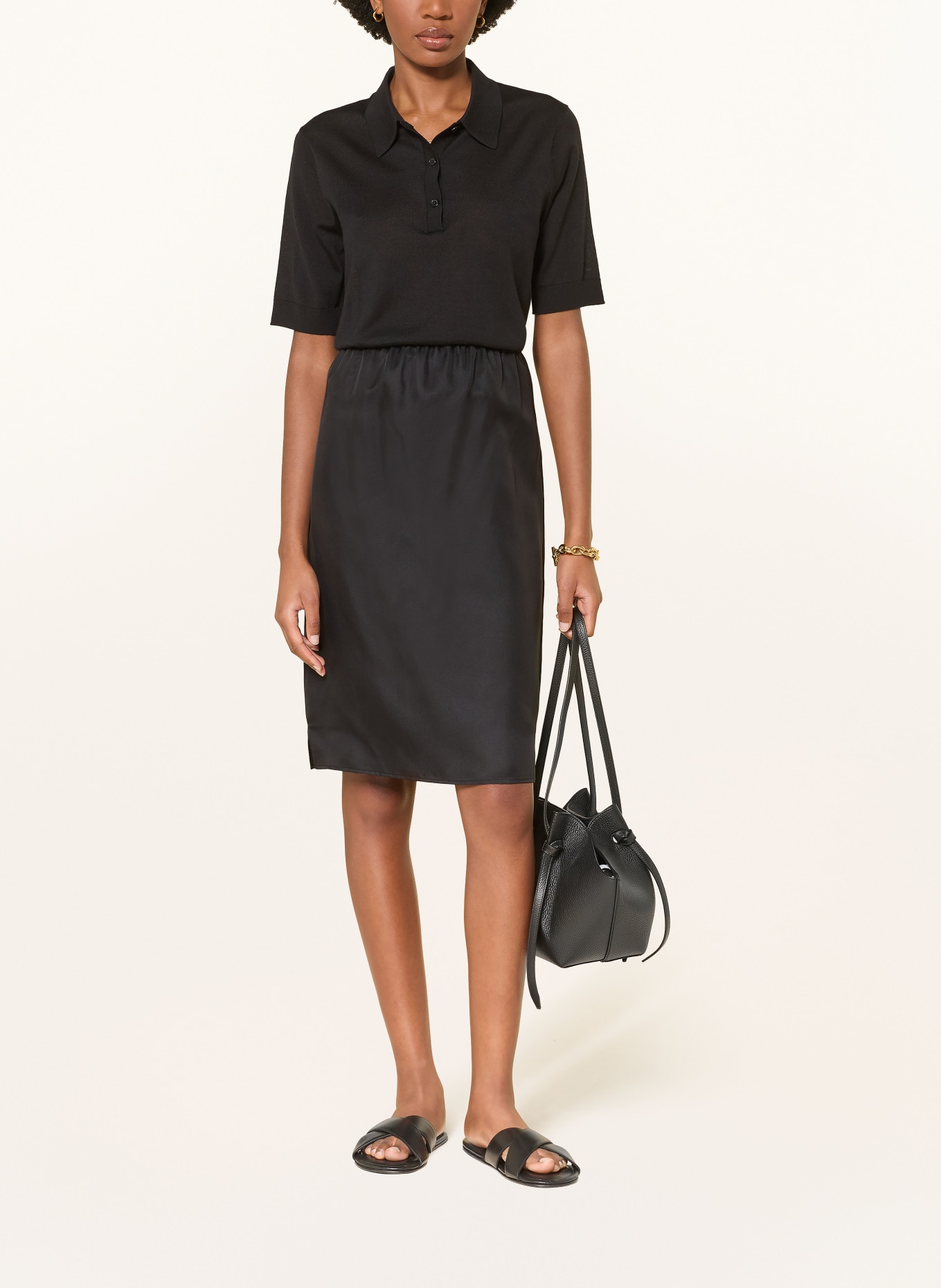 LOULOU DE SAISON Seidenrock VASALI: SCHWARZ