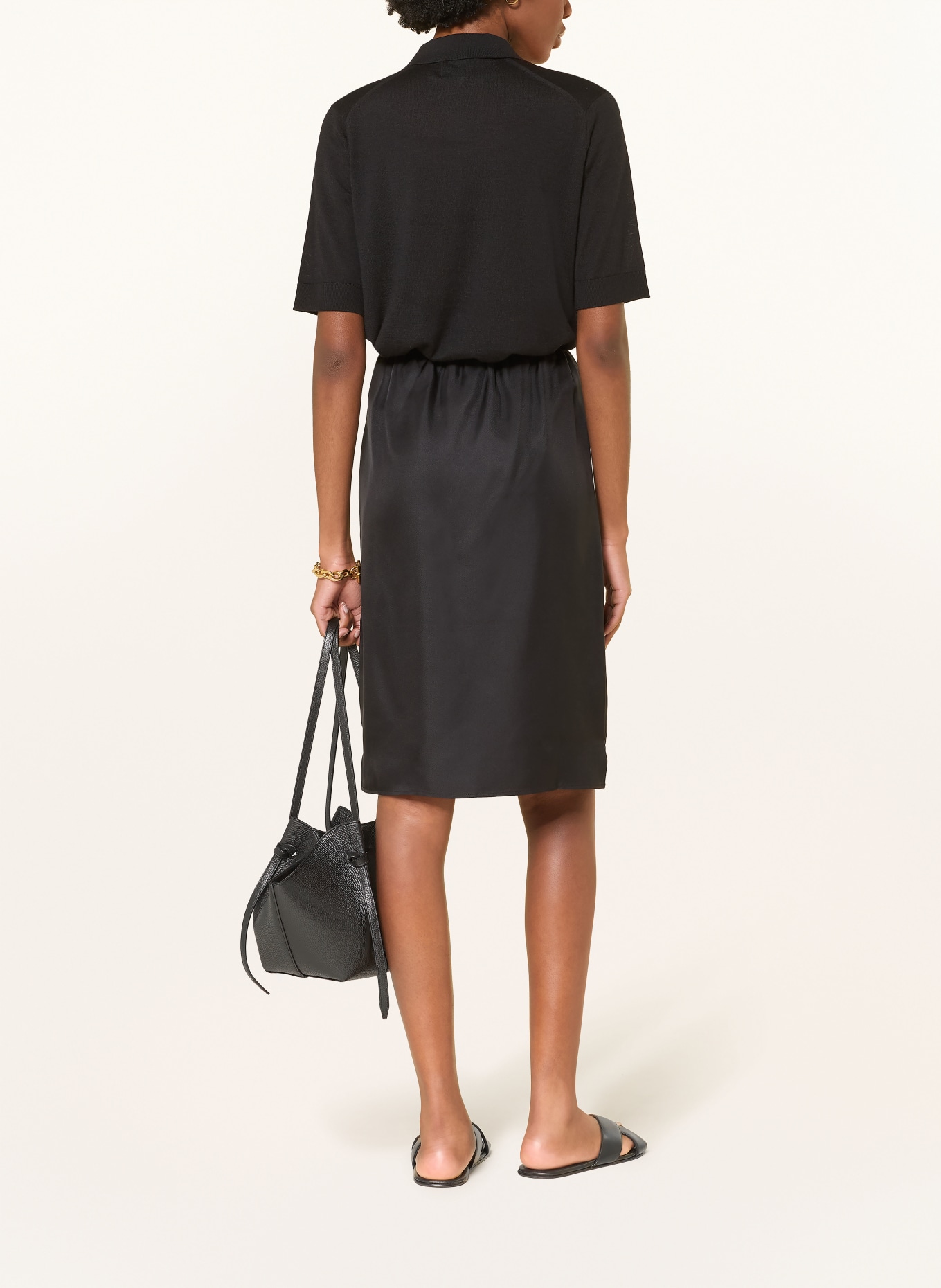 LOULOU DE SAISON Seidenrock VASALI: SCHWARZ