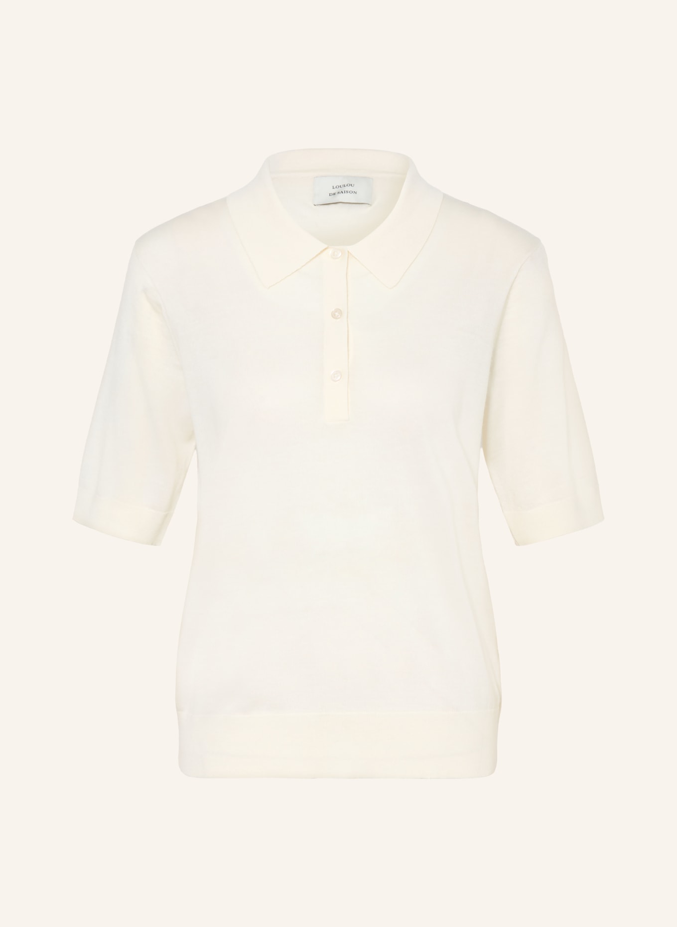 LOULOU DE SAISON Polo en maille MIGO en cachemire: CRÈME