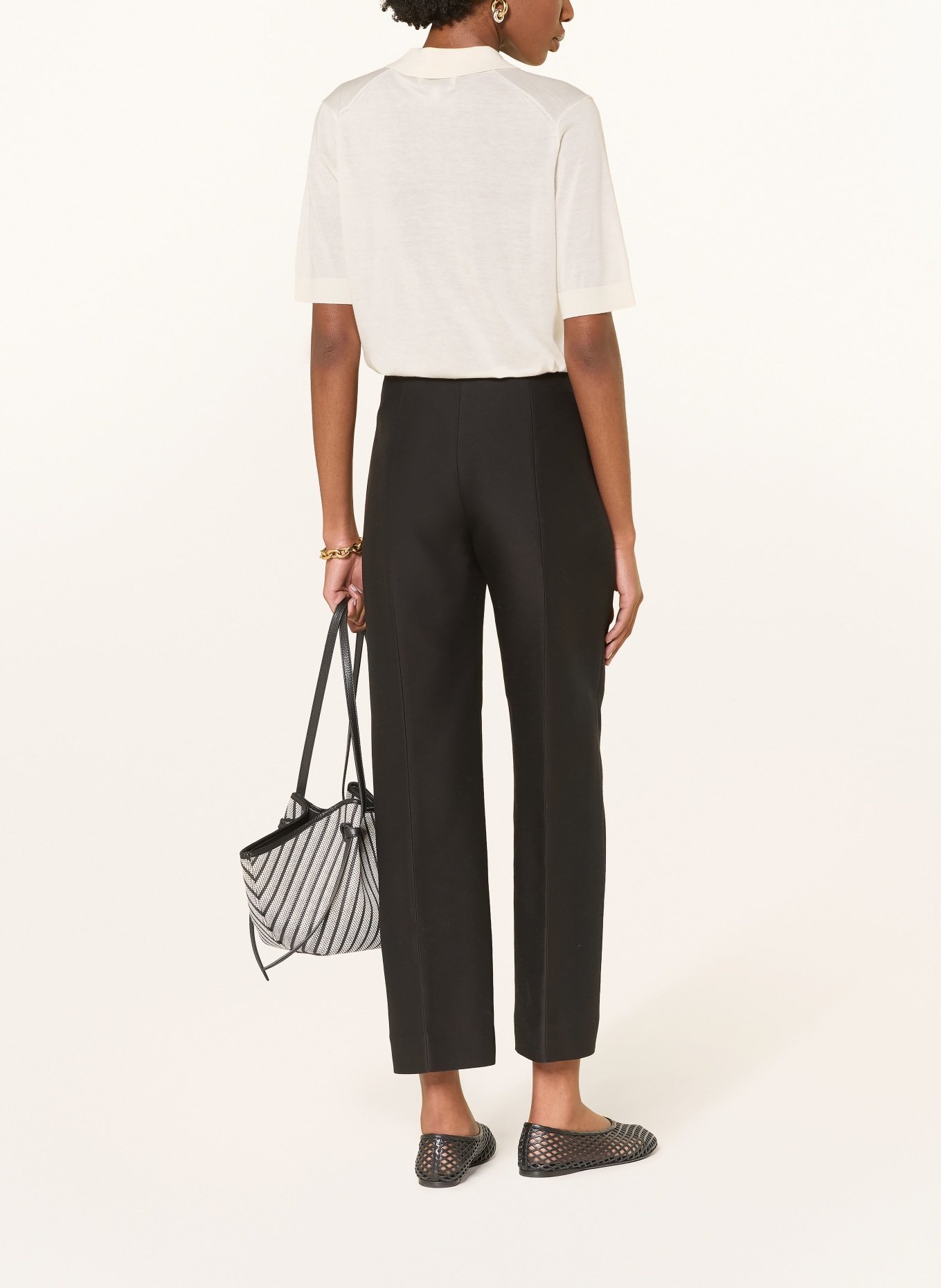 LOULOU DE SAISON Polo en maille MIGO en cachemire: CRÈME