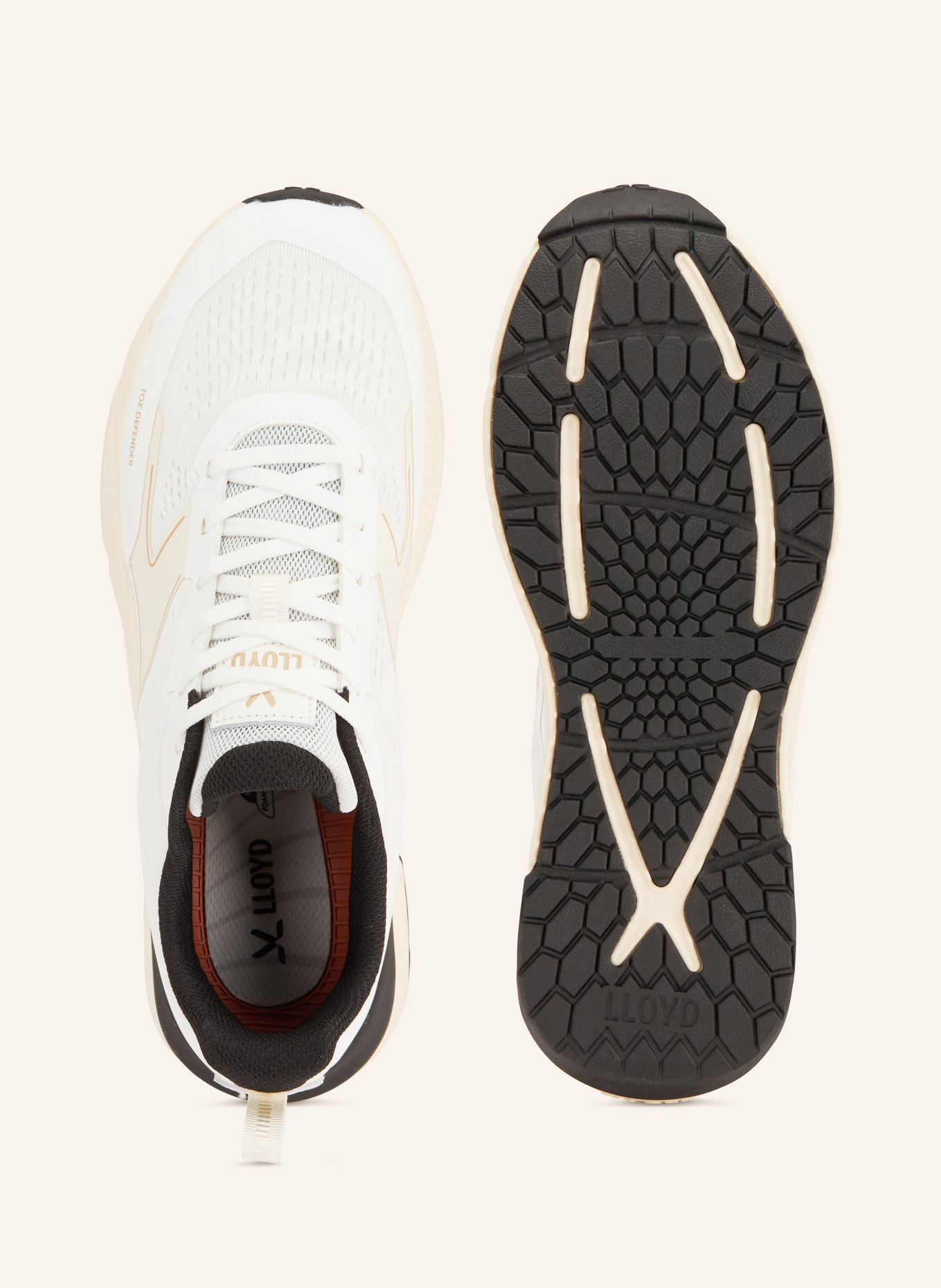 LLOYD Sneaker LOOM: WIT / BEIGE