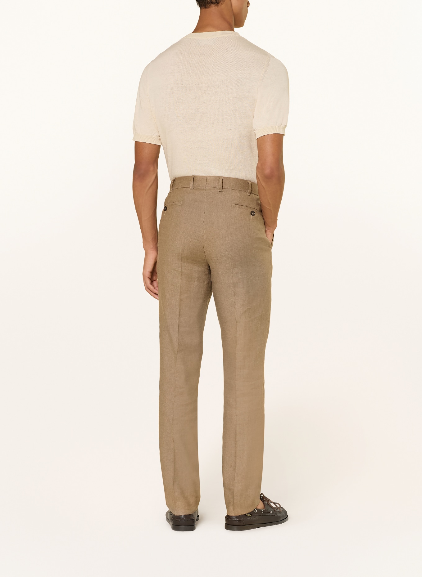DRESSLER JADEN-pantalon, slim fit met linnen: 076 beige