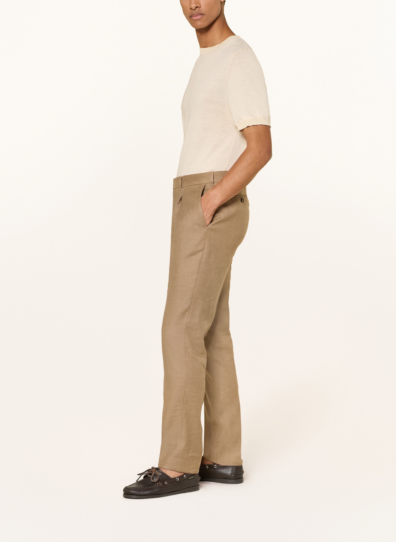 DRESSLER JADEN-pantalon, slim fit met linnen: 076 beige