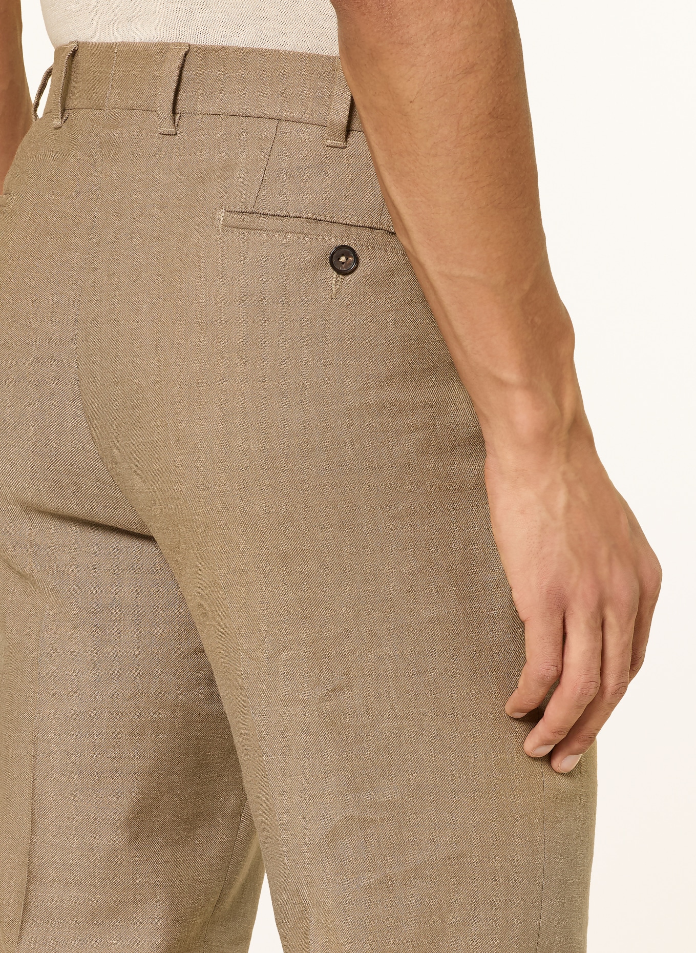 DRESSLER JADEN-pantalon, slim fit met linnen: 076 beige