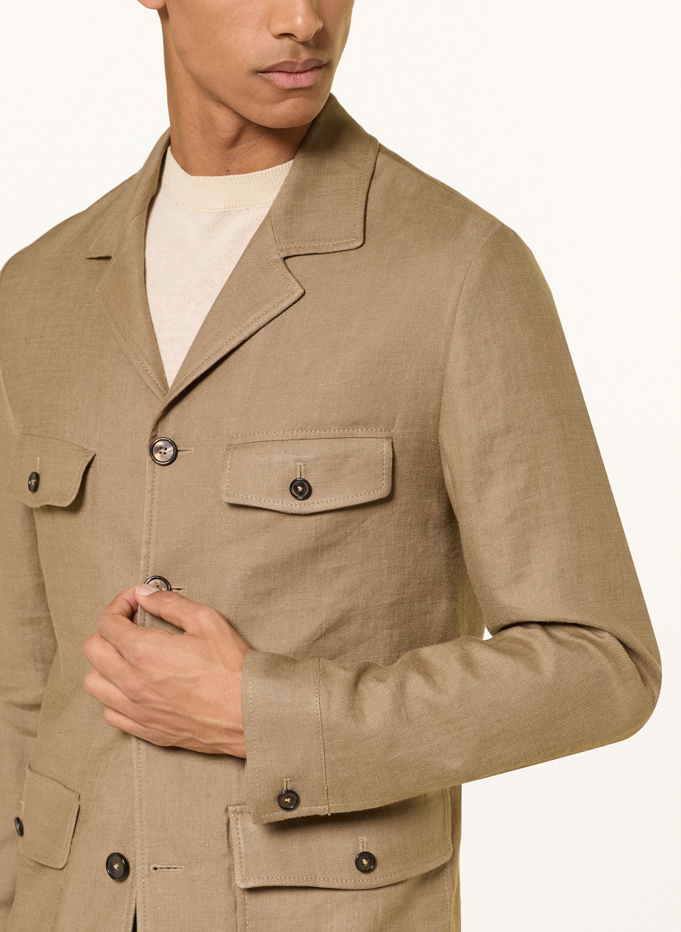 DRESSLER Overjas SEDICO met linnen: BEIGE
