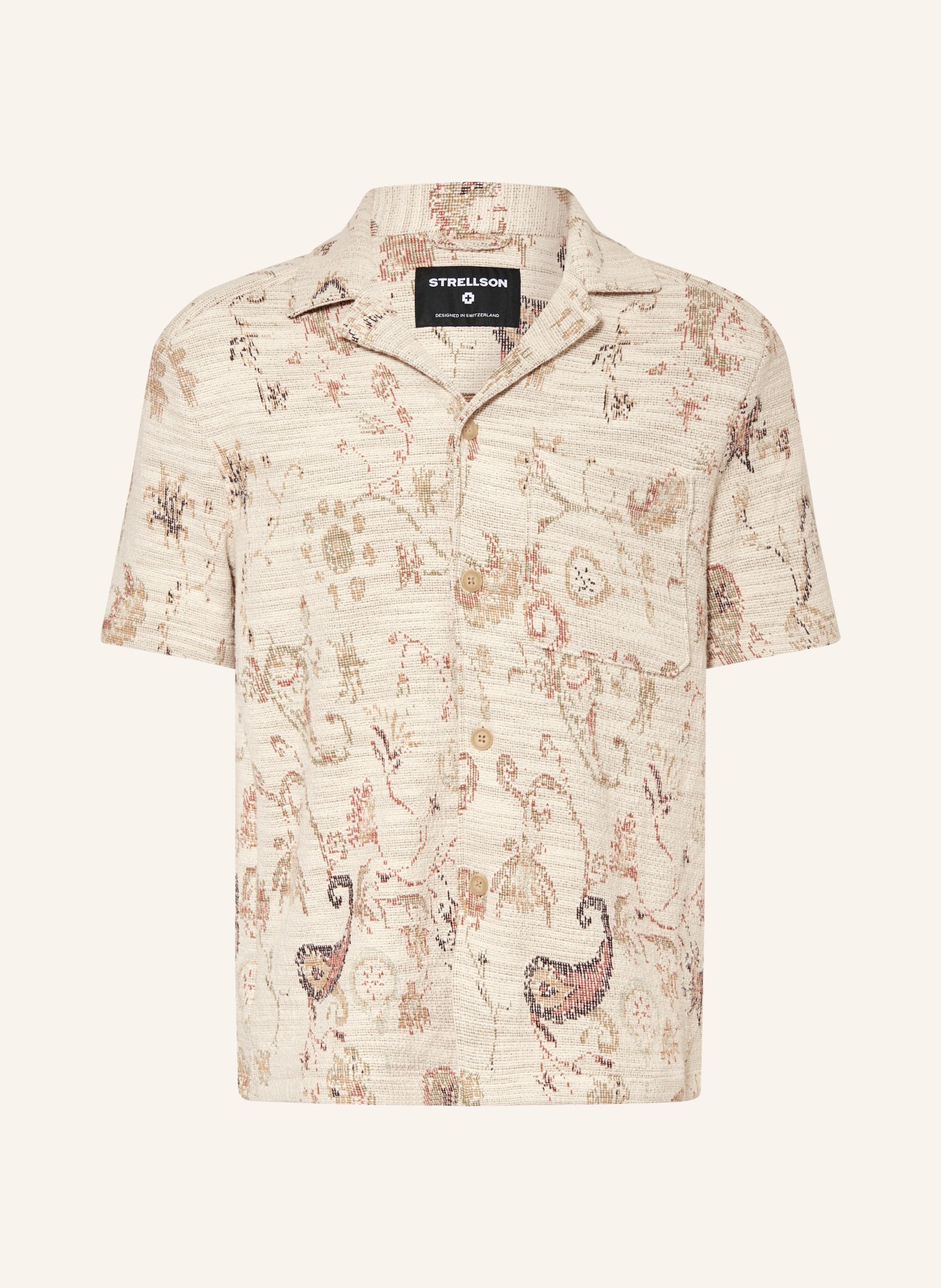 STRELLSON Chemise en maille NOHAN Coupe classique: BEIGE / OLIVE / NOIR