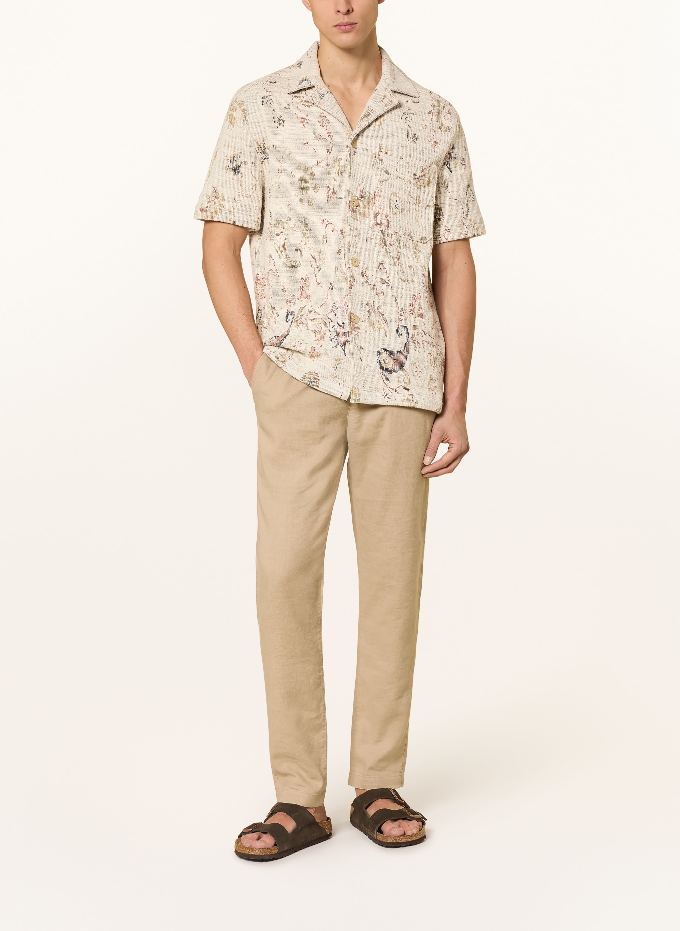 STRELLSON Chemise en maille NOHAN Coupe classique: BEIGE / OLIVE / NOIR