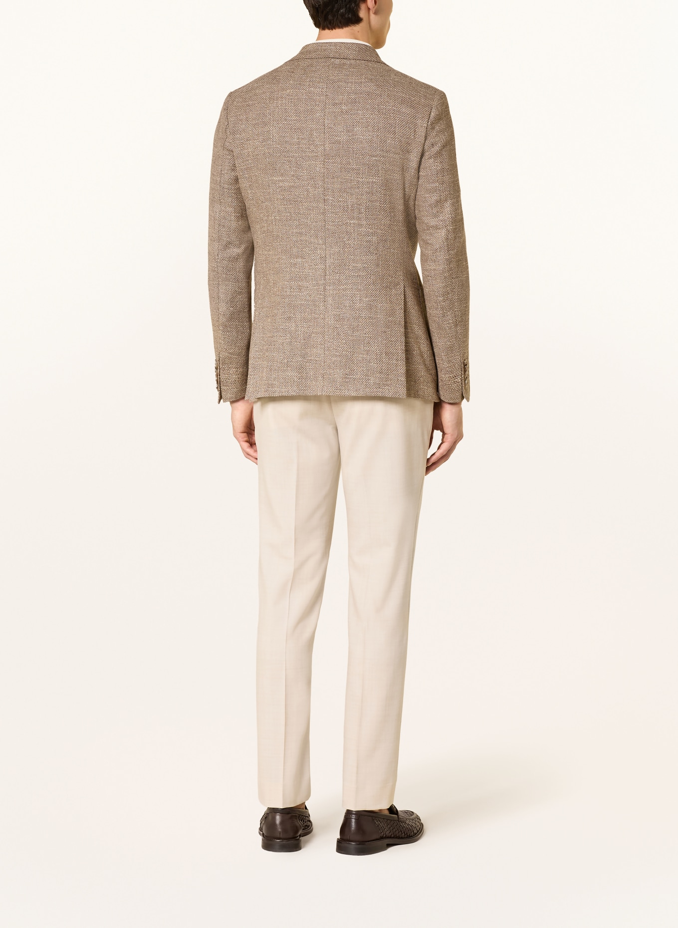 DRESSLER Tweed-Sakko Regular Fit: BEIGE / BRAUN
