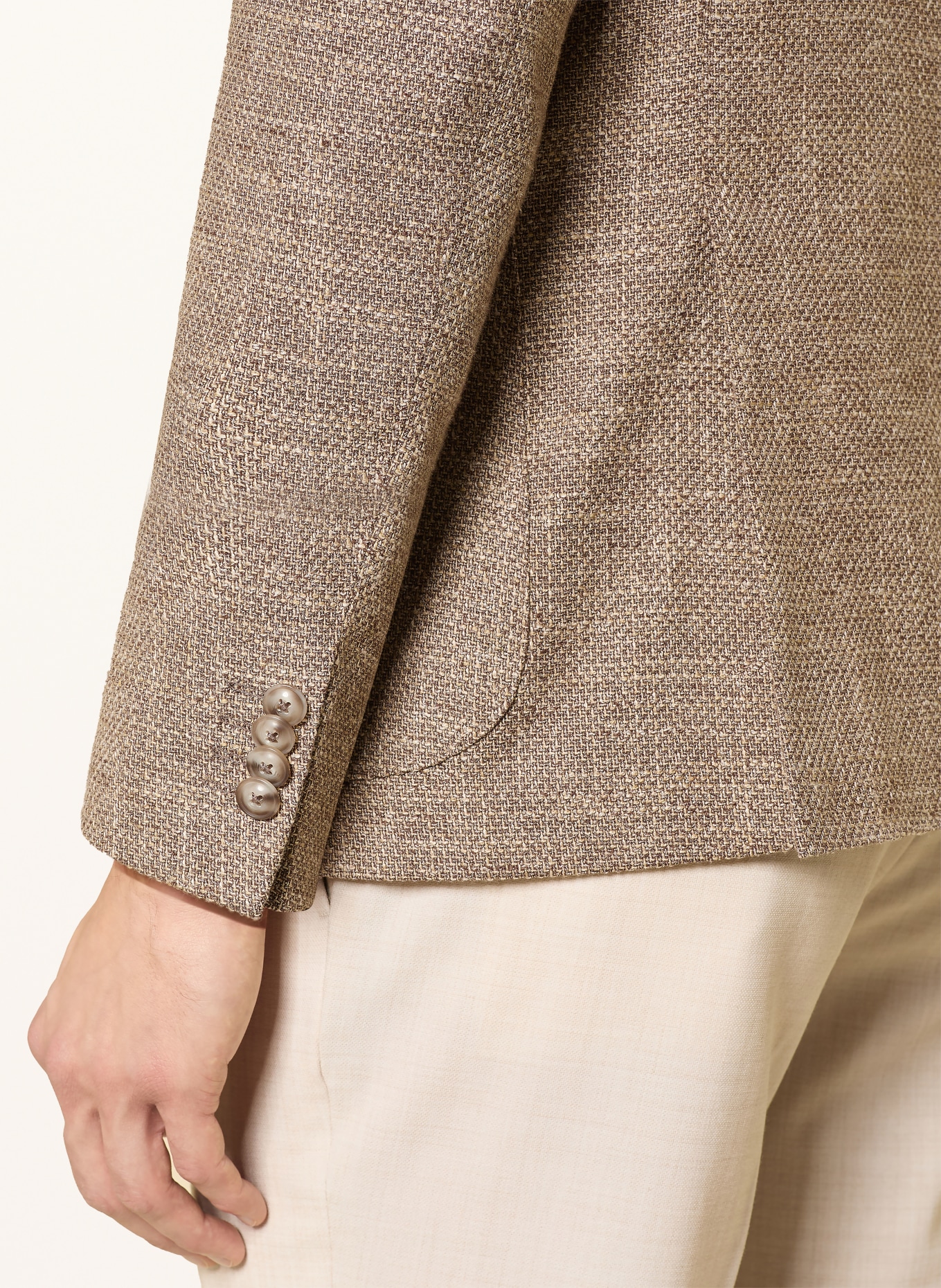 DRESSLER Tweed-Sakko Regular Fit: BEIGE / BRAUN