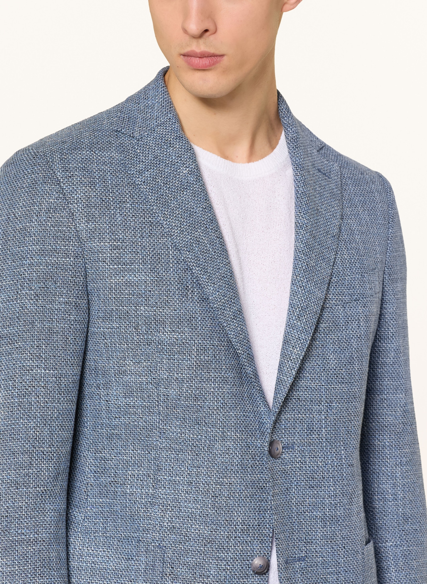 DRESSLER Tweed-Sakko Regular Fit: BLAU / GRAU / WEISS