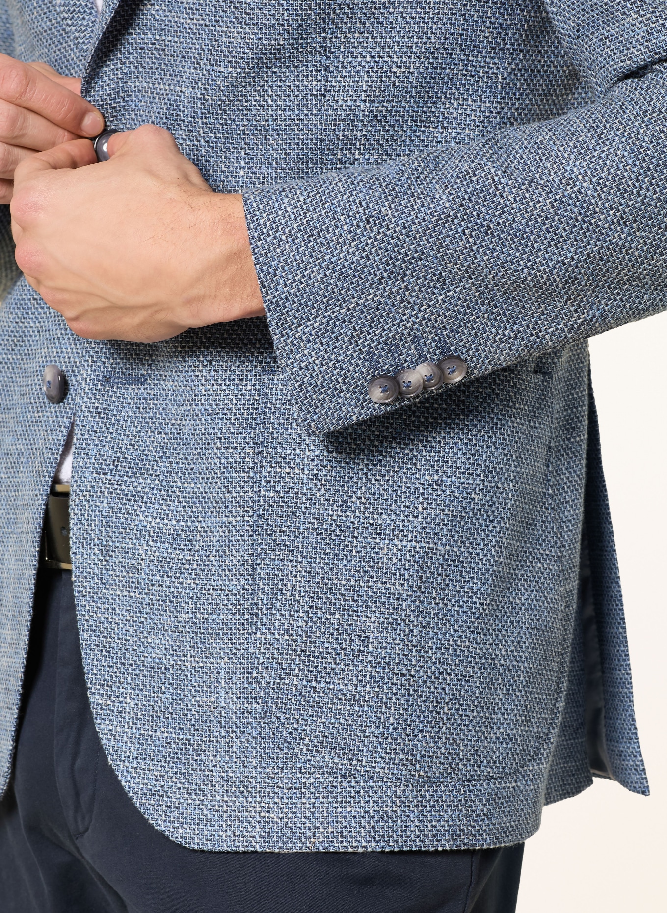 DRESSLER Tweed-Sakko Regular Fit: BLAU / GRAU / WEISS