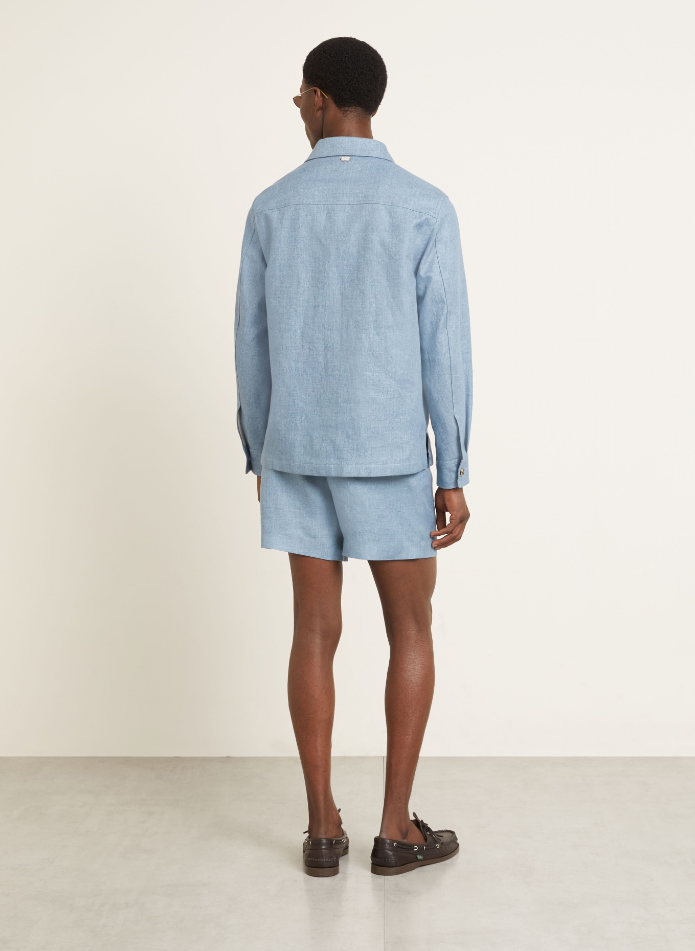 AGNONA linen shorts: BLUE