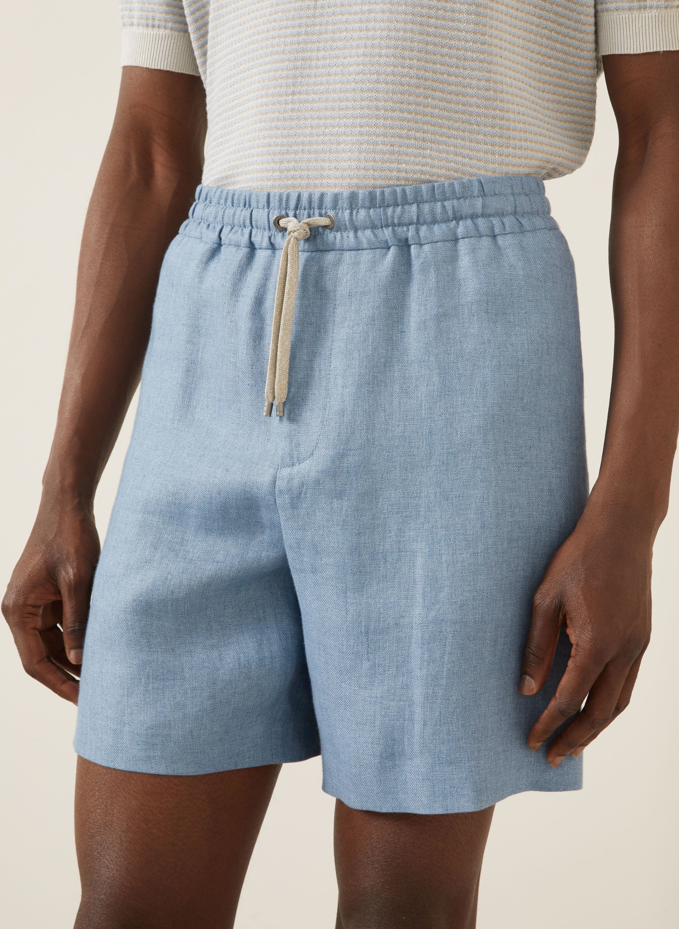 AGNONA linen shorts: BLUE