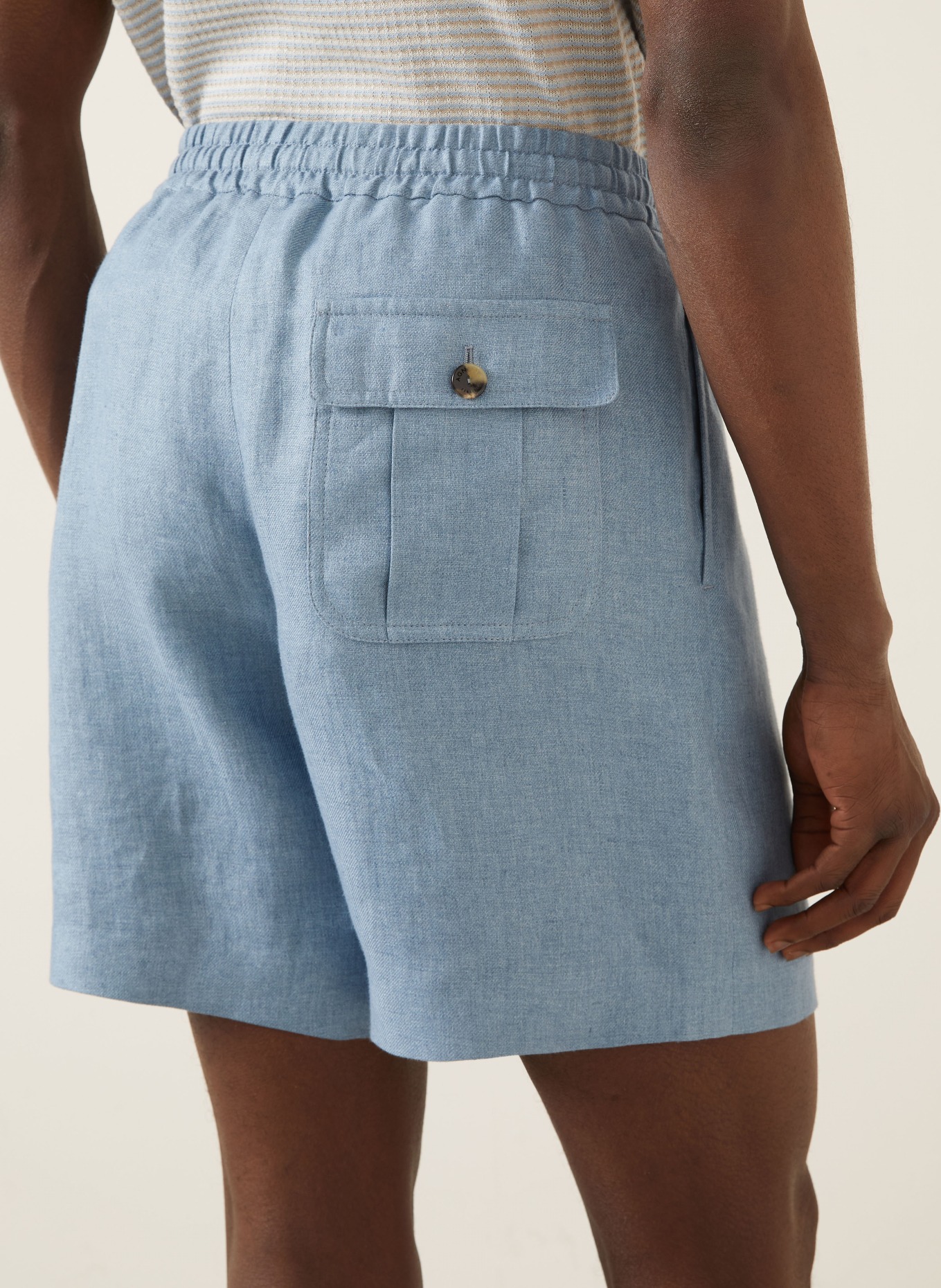 AGNONA linen shorts: BLUE