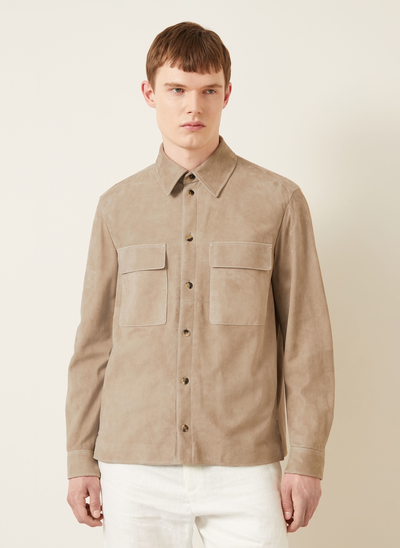 AGNONA Lederjacke: TAUPE