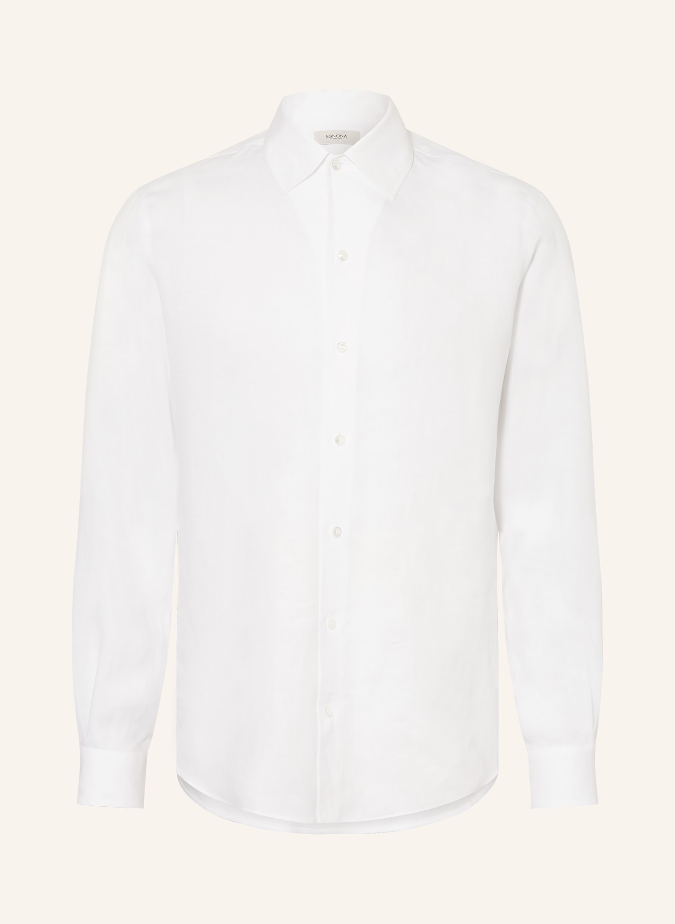 AGNONA Regular fit linen shirt: WHITE