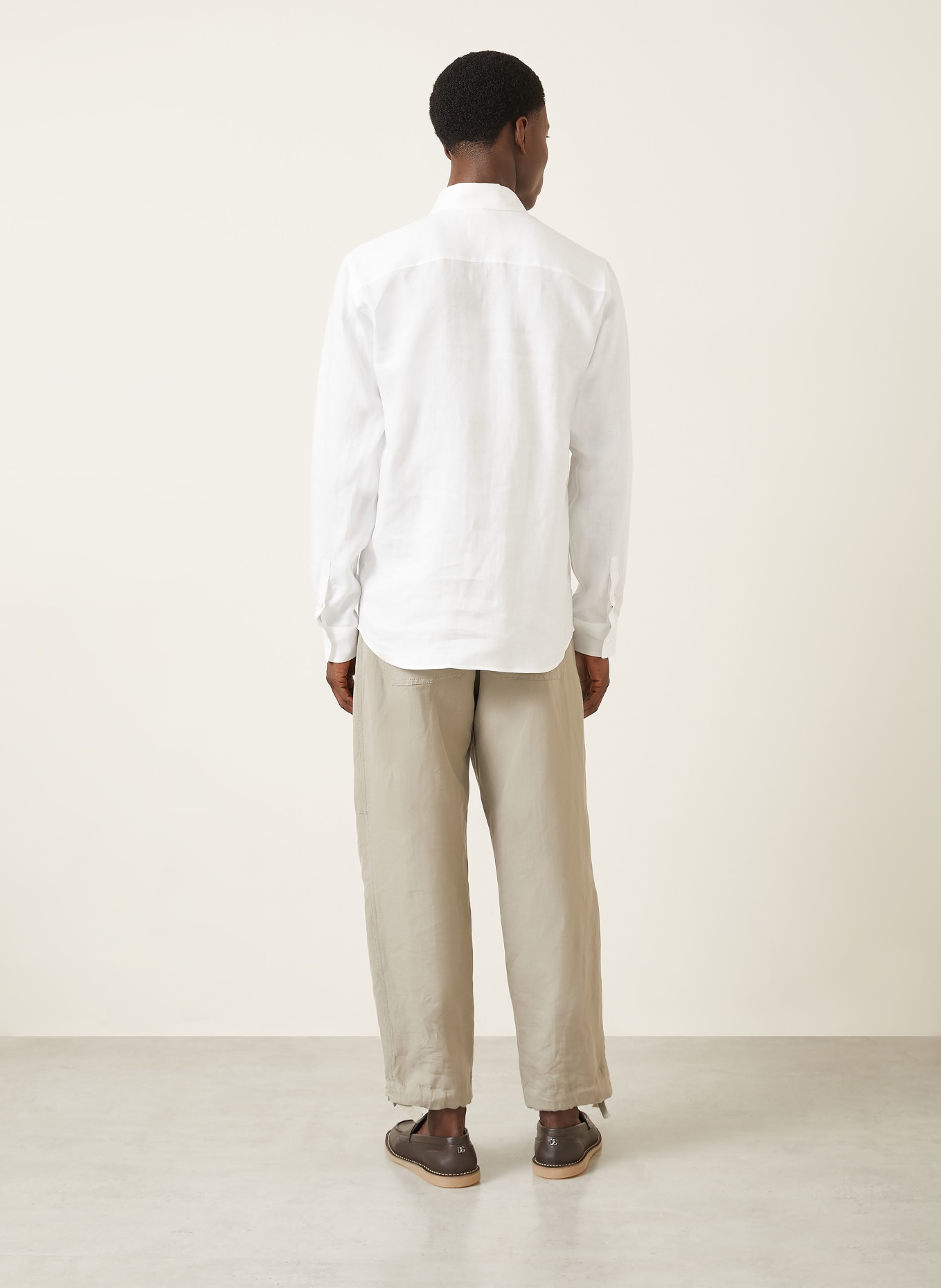 AGNONA Regular fit linen shirt: WHITE
