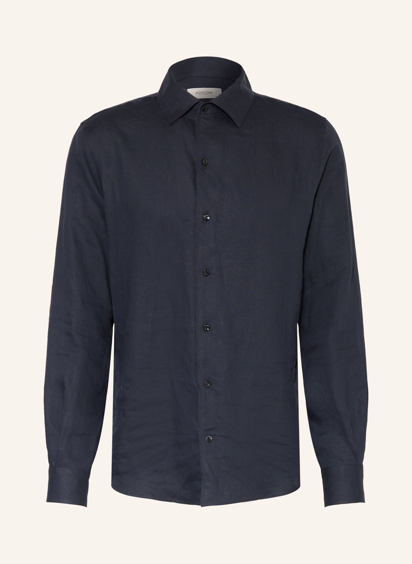 AGNONA Leinenhemd Regular Fit: DUNKELBLAU