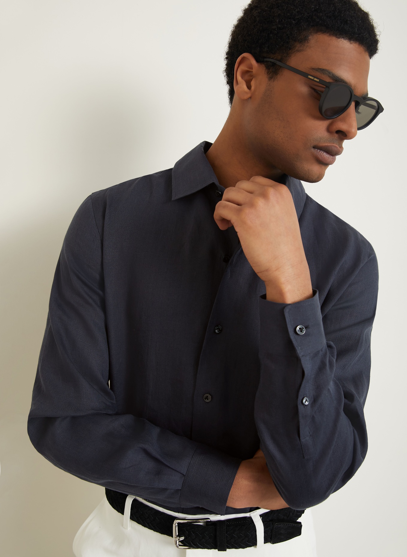 AGNONA Leinenhemd Regular Fit: DUNKELBLAU