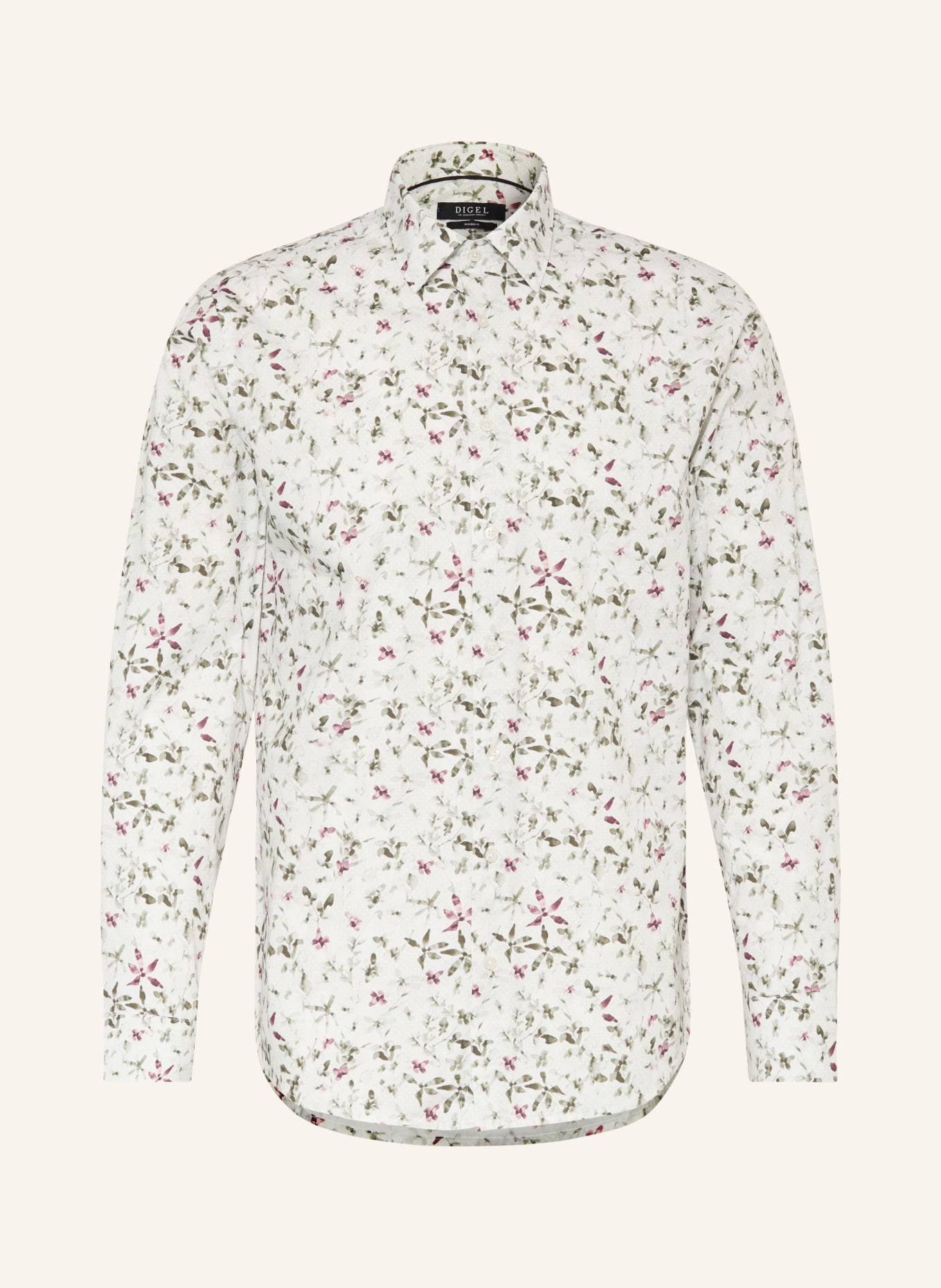 DIGEL Chemise DABATO coupe moderne: VERT CLAIR / ROUGE FONCÉ