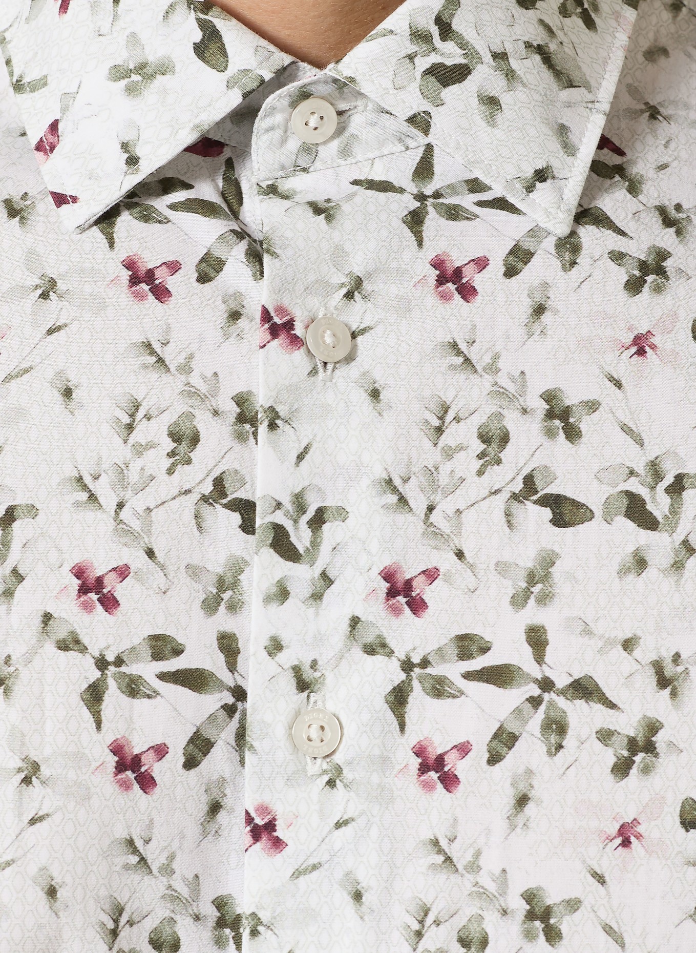 DIGEL Chemise DABATO coupe moderne: VERT CLAIR / ROUGE FONCÉ