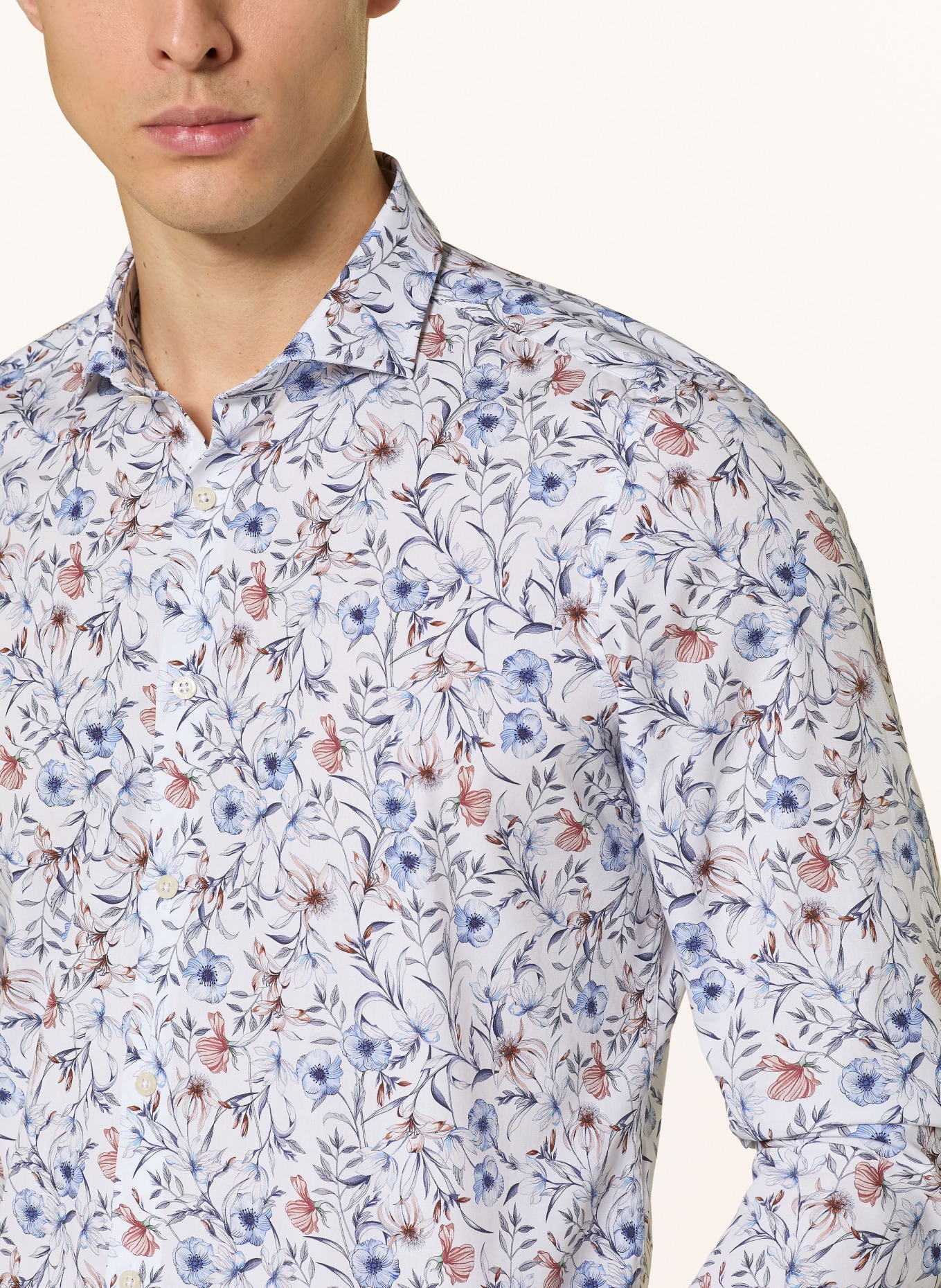 DIGEL Chemise KEITH Slim Fit: BLANC / BLEU