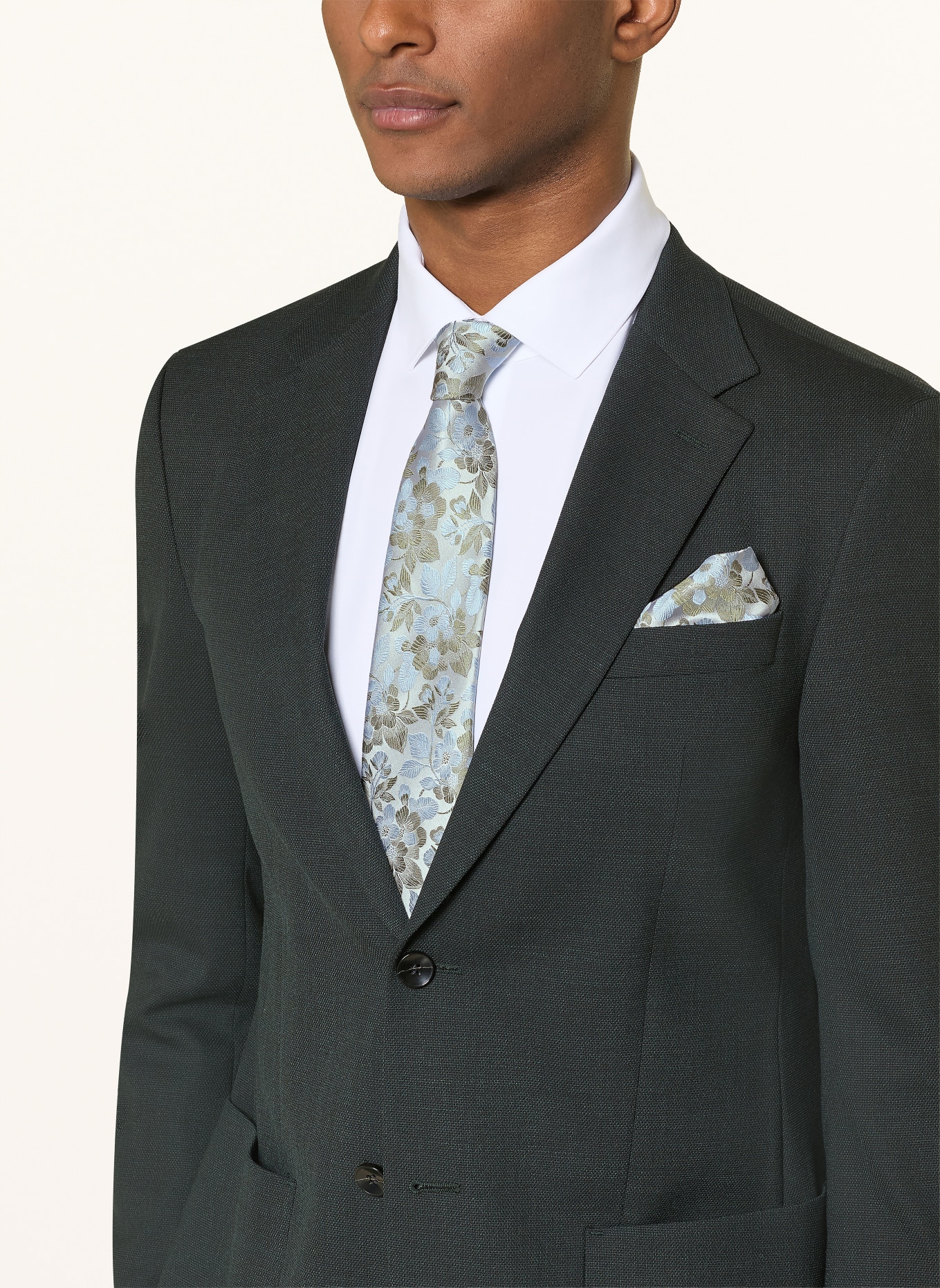 DIGEL Set DANNY: Krawatte und Einstecktuch: GRÜN / HELLBLAU