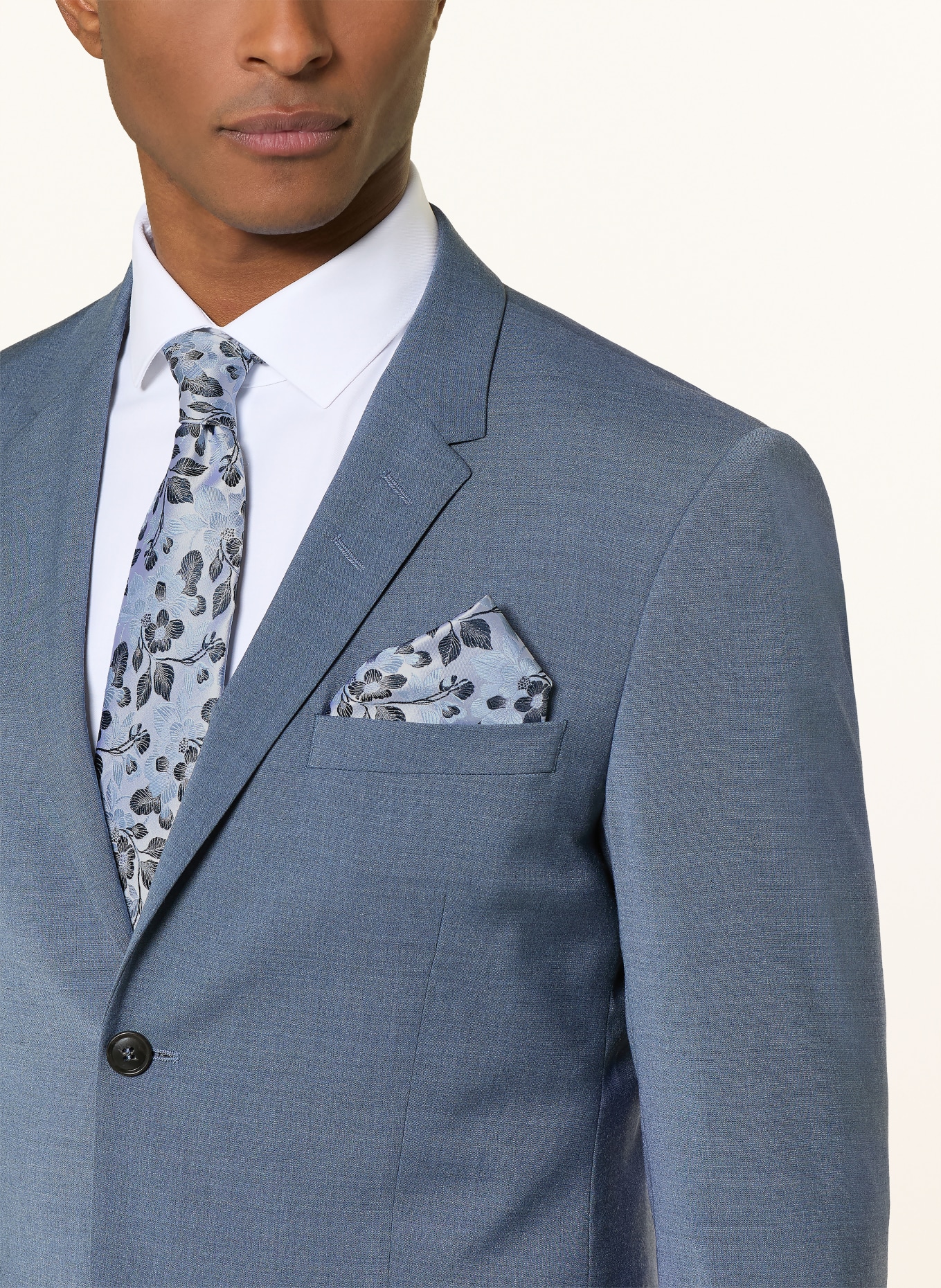 DIGEL Set DANNY: Krawatte und Einstecktuch: HELLBLAU / DUNKELBLAU