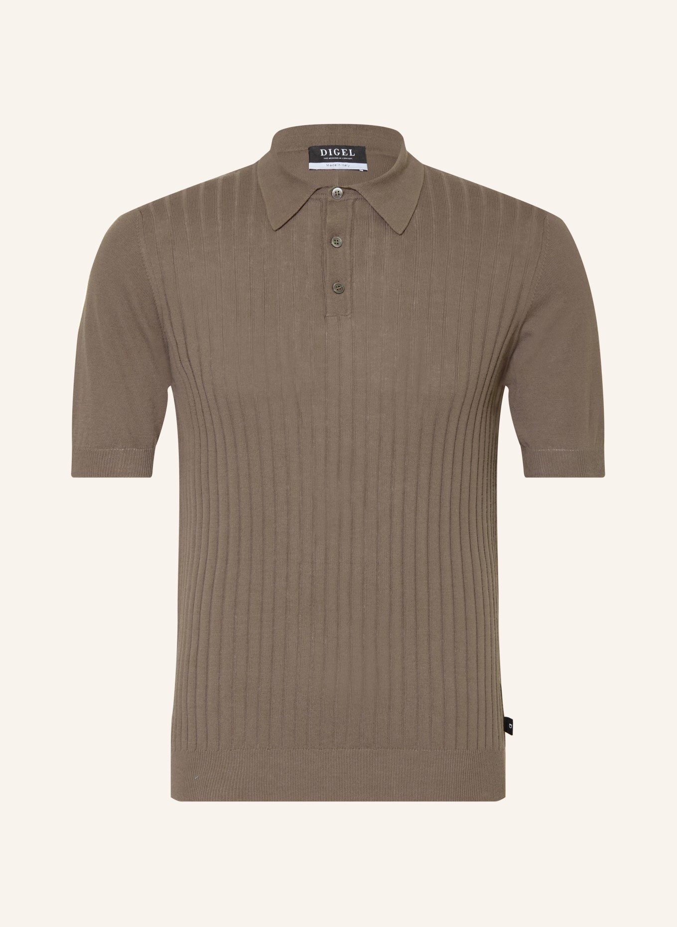 DIGEL Knitted polo shirt DAMY: KHAKI