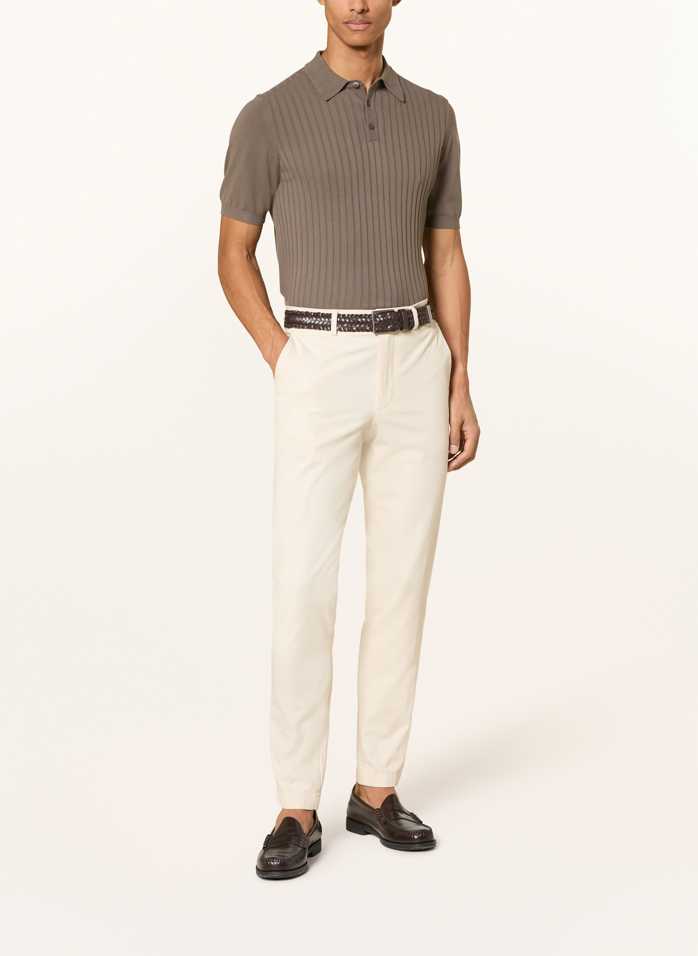 DIGEL Knitted polo shirt DAMY: KHAKI