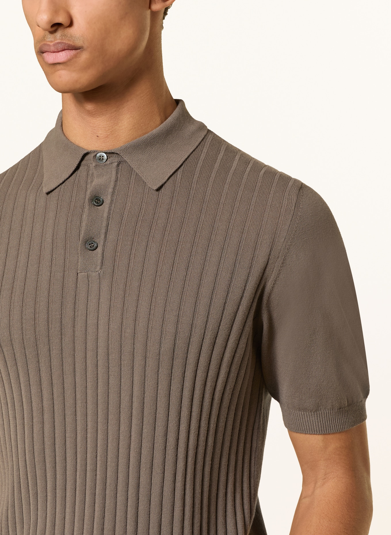 DIGEL Knitted polo shirt DAMY: KHAKI