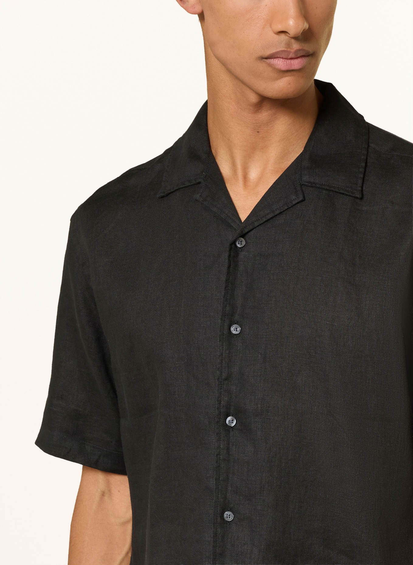 DIGEL move Koszula wypoczynkowa ALFIE o regularnym kroju, wykonana z lnu: CZARNY