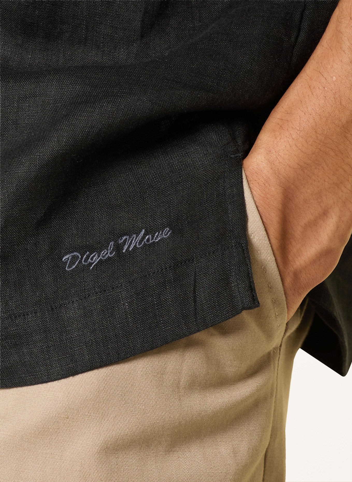 DIGEL move Koszula wypoczynkowa ALFIE o regularnym kroju, wykonana z lnu: CZARNY